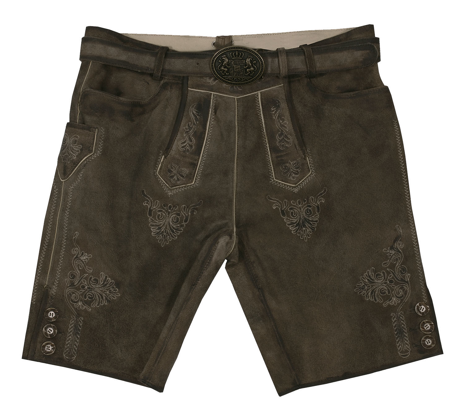 Trachtenlederhose kurze Lederhose Herren Dunkelbraun-Antik Trachtenlederhose kurze Lederhose Herren Dunkelbraun-Antik