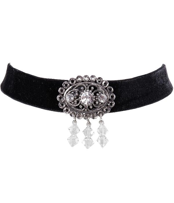 Samtkropfband Oval-Brosche Samtkropfband Oval-Brosche
