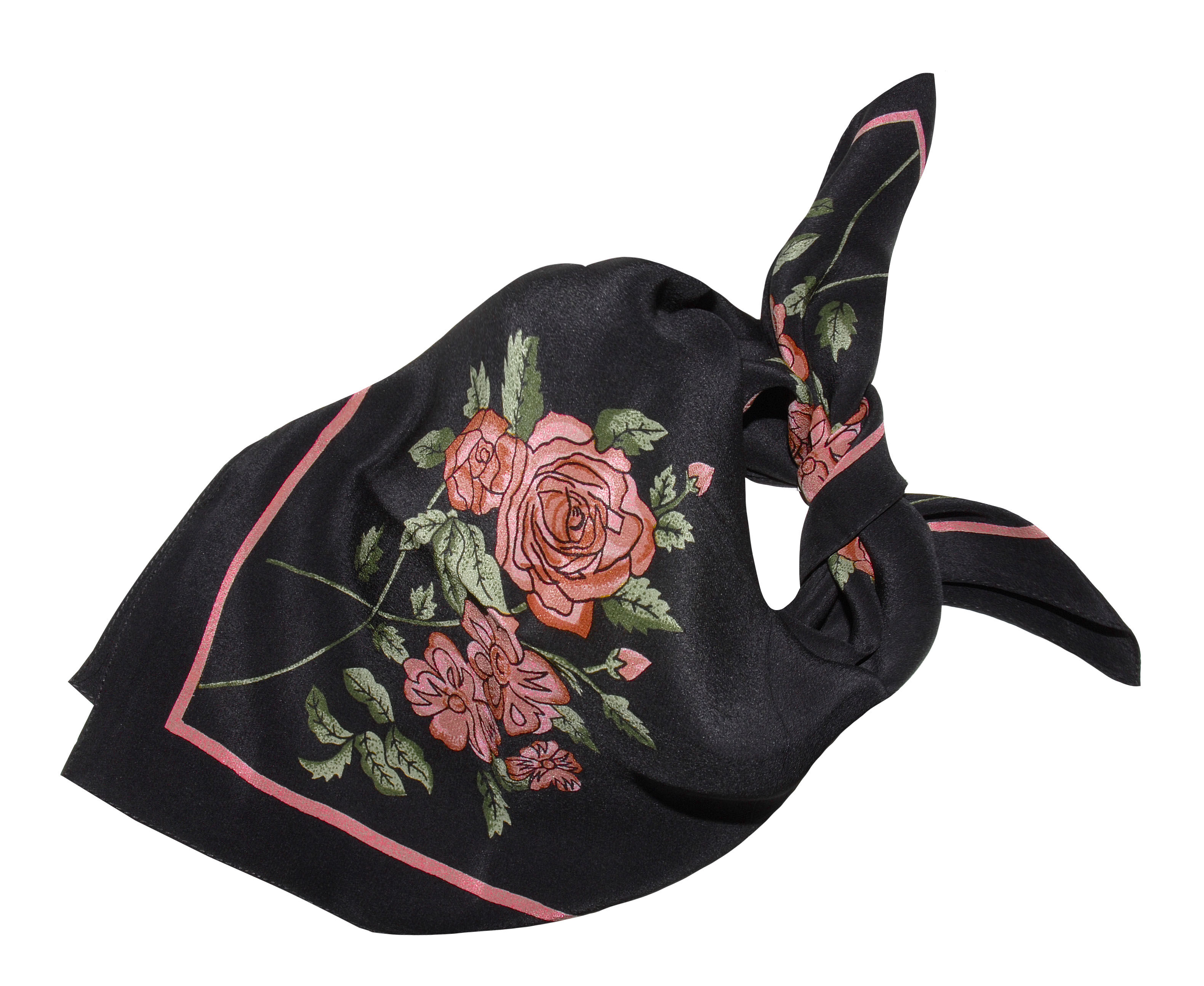 Trachtenhalstuch Nickituch Schwarz-Terra 100% Seide Trachtenhalstuch Nickituch Schwarz-Terra 100% Seide