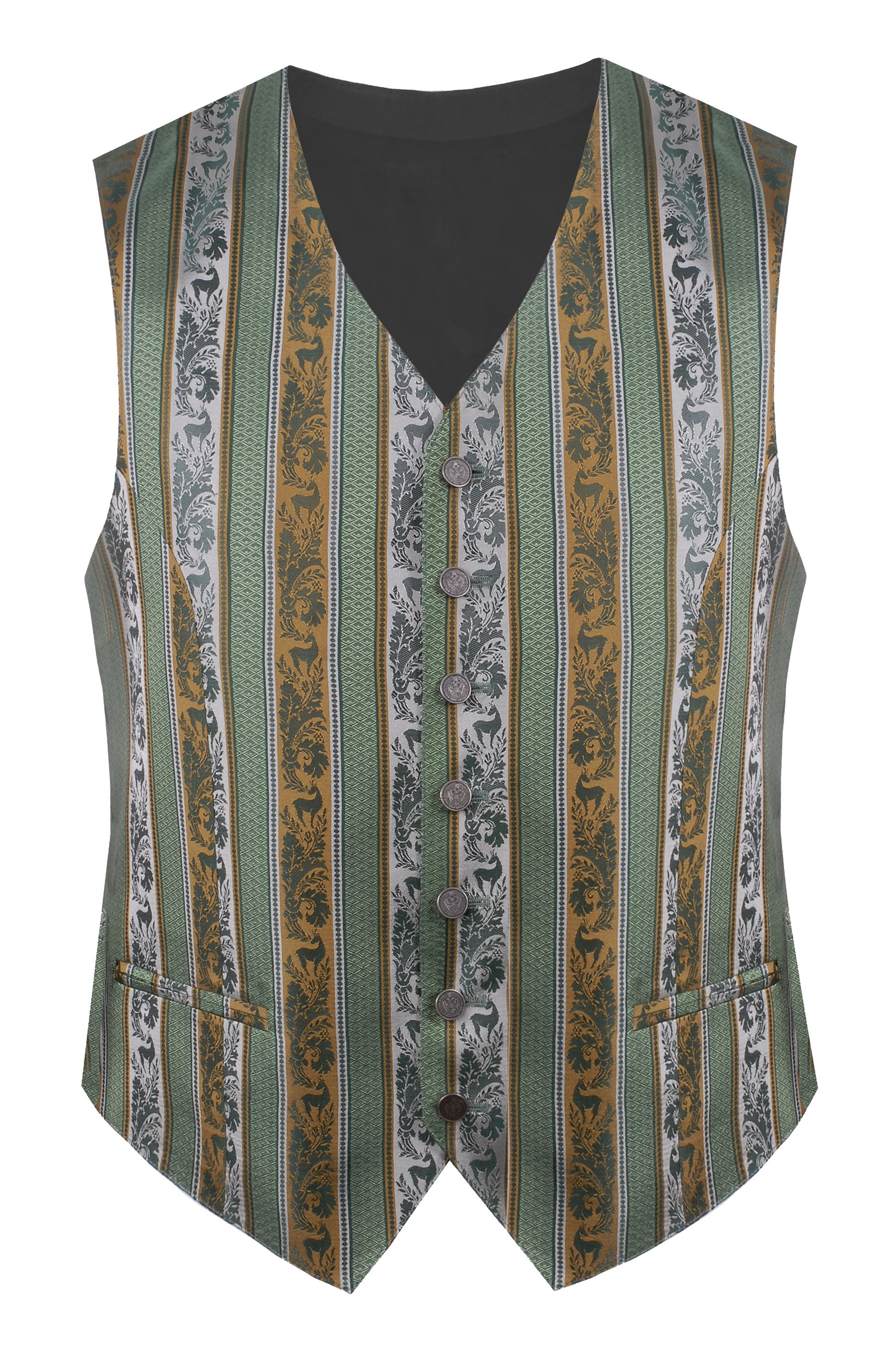 PREMIUM Trachtenweste Seidenweste Gilet Grün-Braun FESTLICH PREMIUM Trachtenweste Seidenweste Gilet Grün-Braun FESTLICH