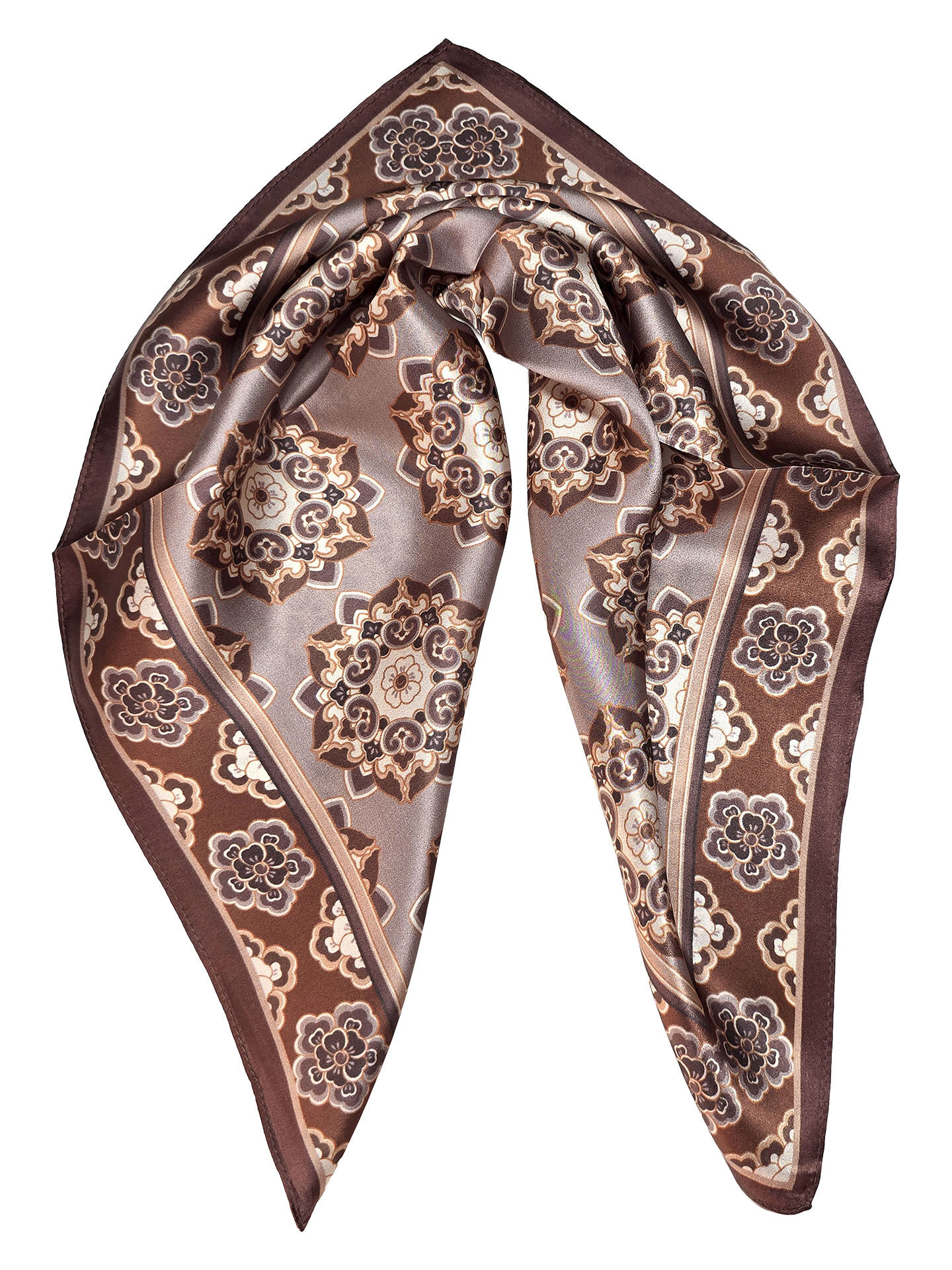 Seidenhalstuch Cannes Damen Herren Nickituch 100% Seide Braun