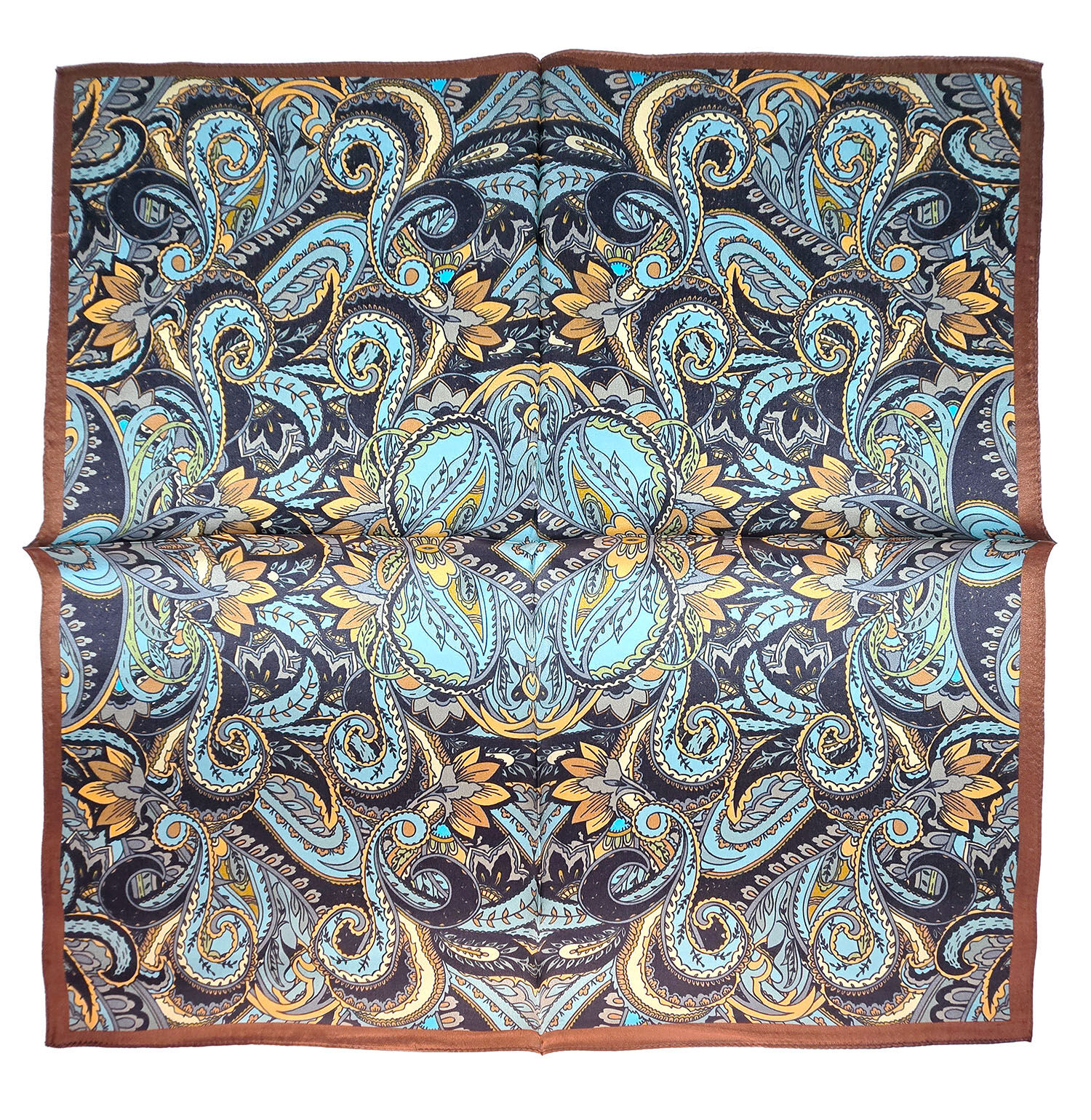 Seidenhalstuch Zermatt Damen Herren Nickituch 100% Seide Braun