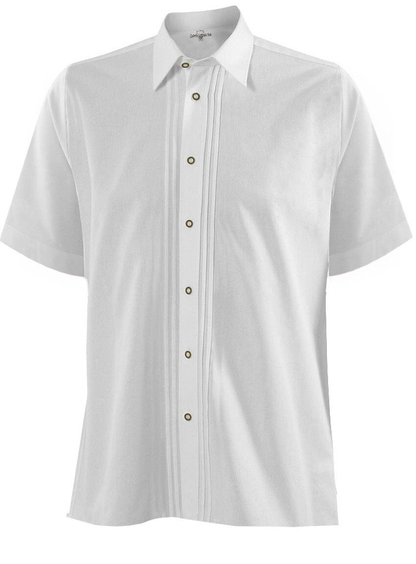 Trachtenhemd Herren Weiß Biesen-Hemd Kurzarm Trachtenhemd Herren Weiß Biesen-Hemd Kurzarm