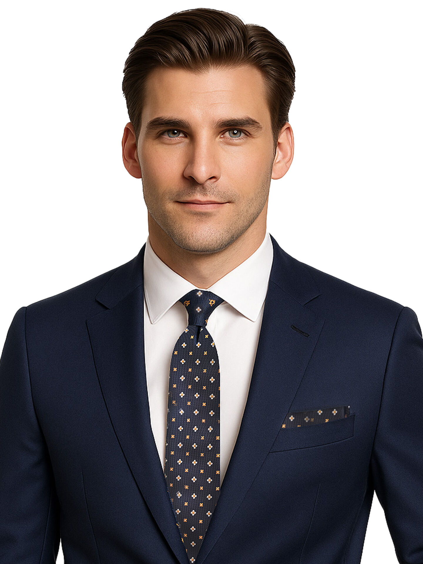 Krawatte Herren 100% Seide Tupfen 4-tlg. Set + Einstecktuch + Manschettenknöpfen  Krawatte Herren 100% Seide Tupfen 4-tlg. Set + Einstecktuch + Manschettenknöpfen
