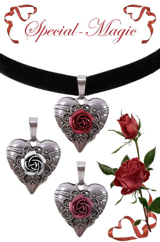 Samtkropfband Herz + Rose Samtkropfband Herz + Rose