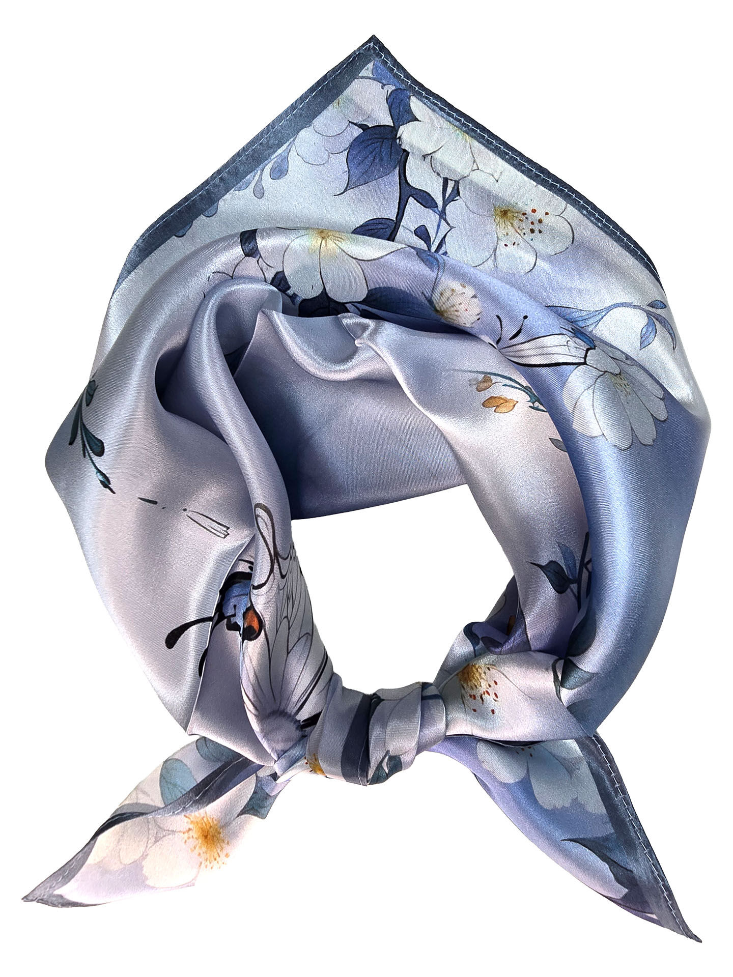 Seidenhalstuch Paradiso Damen Nickituch 100% Seide Hellblau