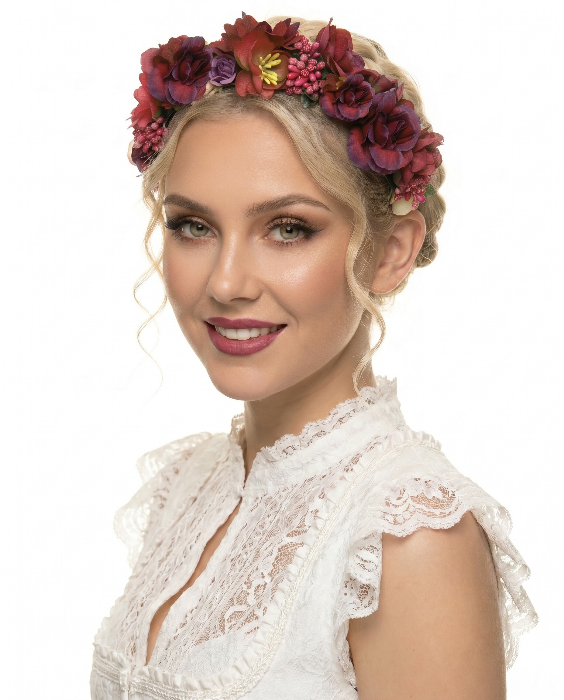 Blumenkranz zum Dirndl - Blumenreif  Haarreif groß