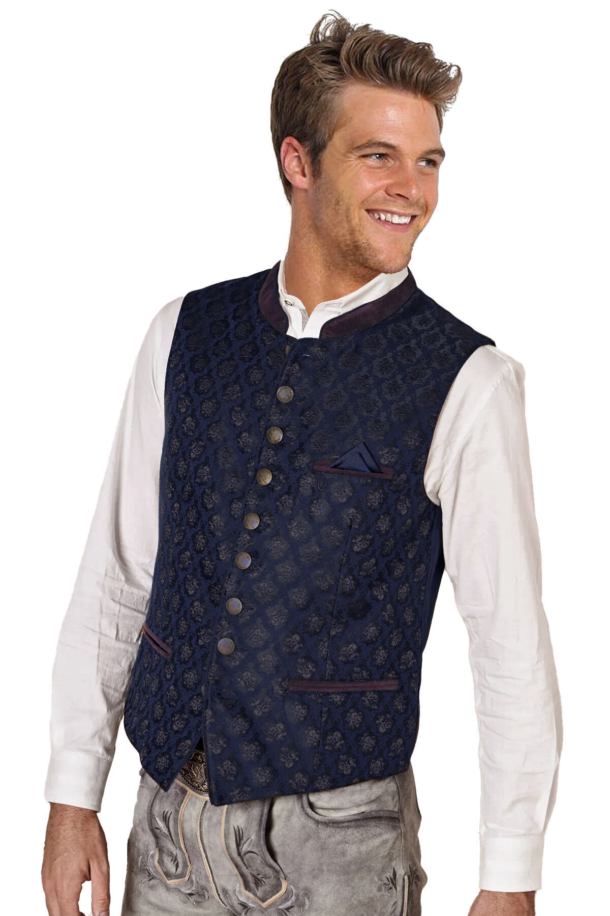 Trachtenweste Herren Hochzeits-Gilet Blau-Marine FESTLICH Trachtenweste Herren Hochzeits-Gilet Blau-Marine FESTLICH