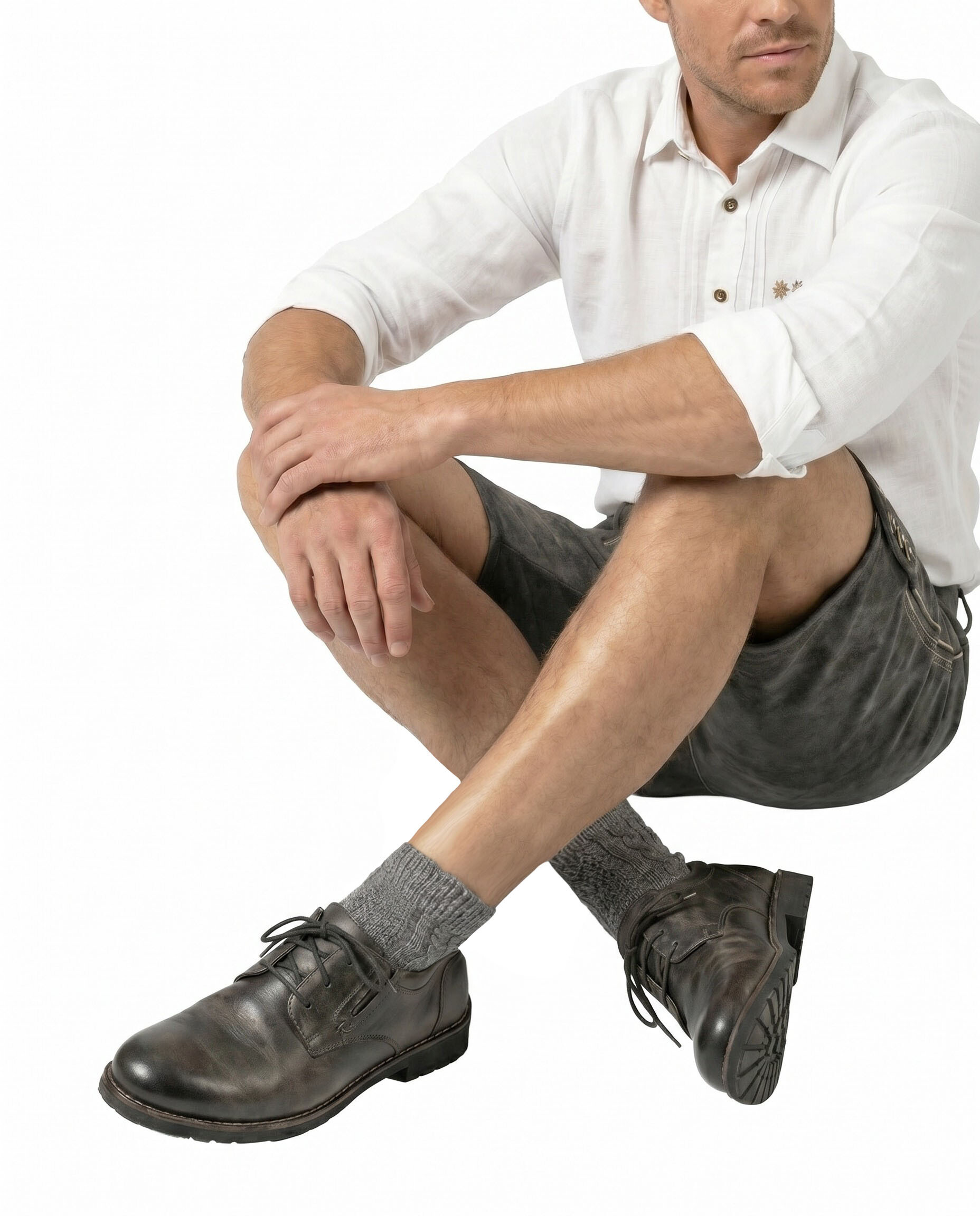 Sneakersocken Trachtensocken Mittelgrau