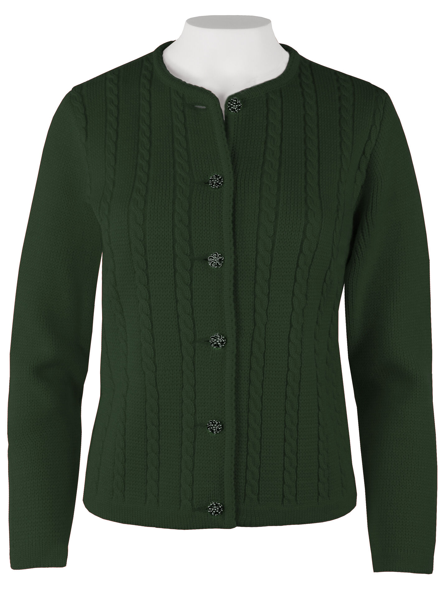 Trachtenstrickjacke Damen - Basic Trachtenjacke Lodengrün Trachtenstrickjacke Damen - Basic Trachtenjacke Lodengrün