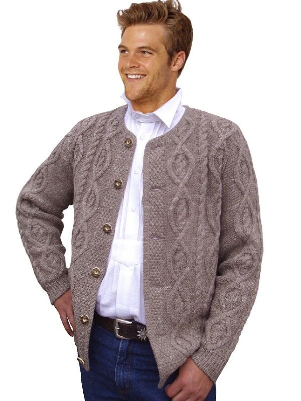 Trachtenstrickjacke-Trachtenjanker-herren--492H-beige-front