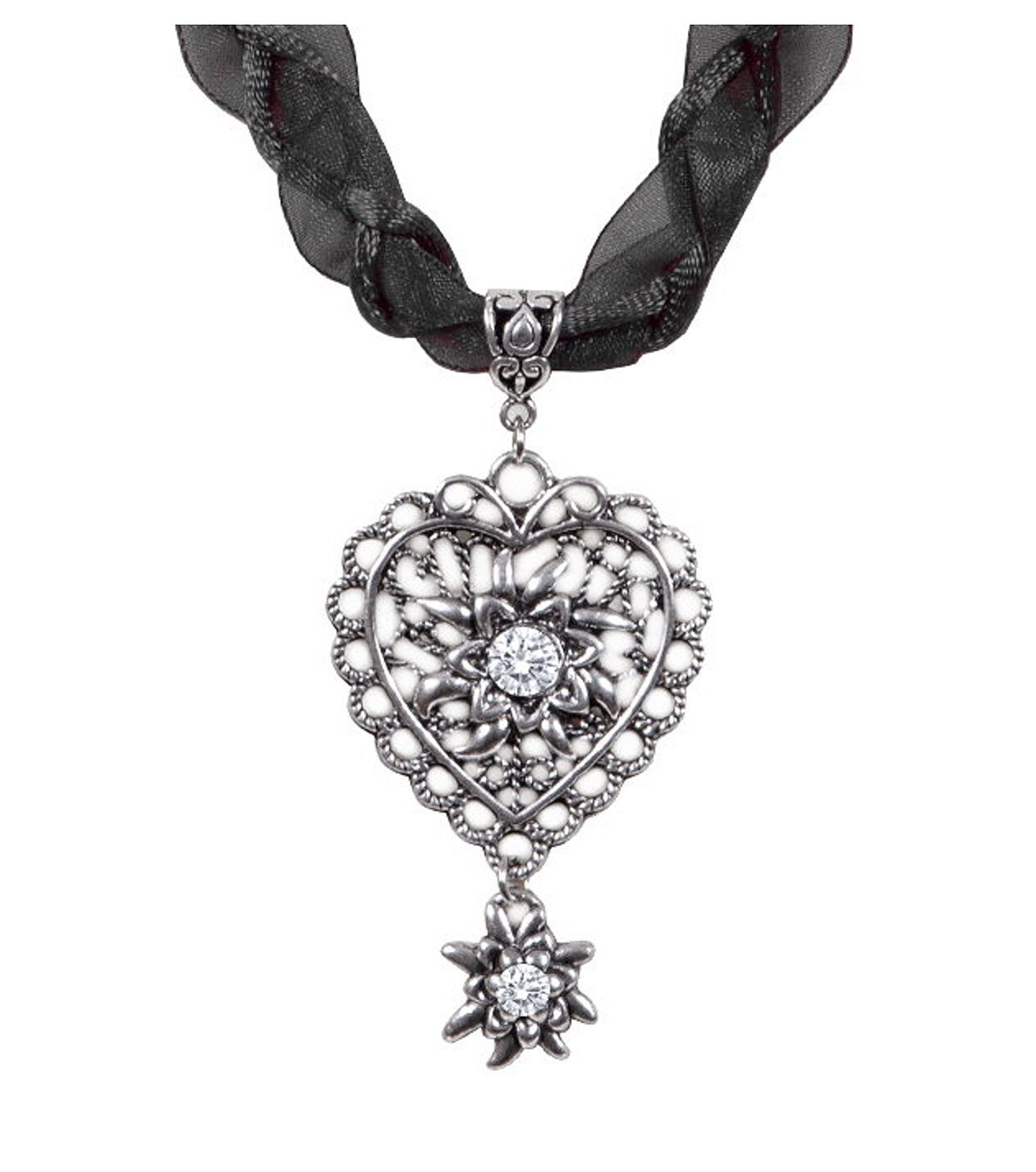 Trachtenkette Herz  Edelweißkette Organza