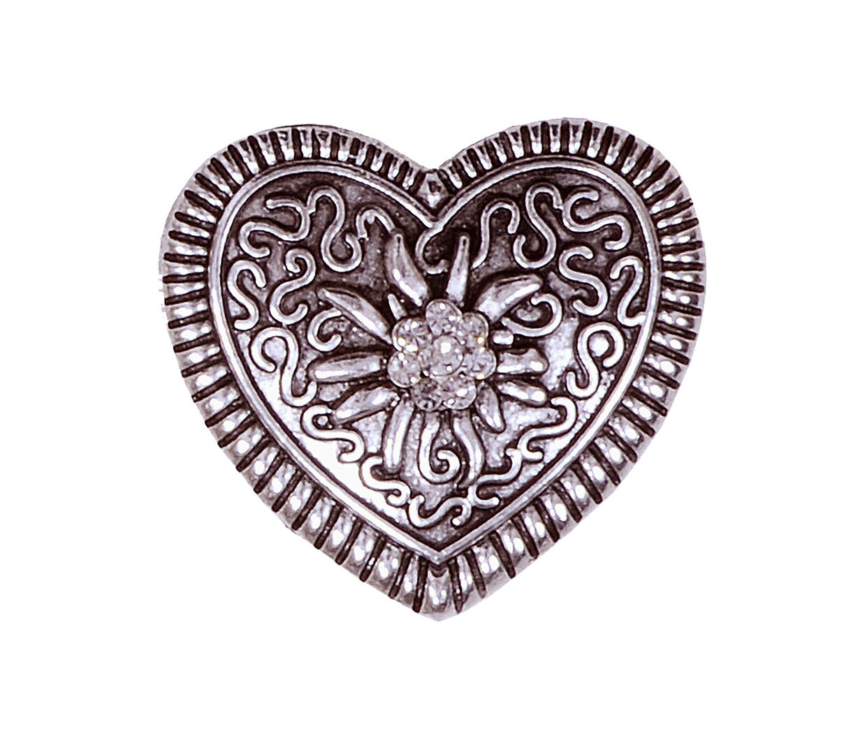 Trachtenanstecker Brosche Magnet - Herz Ornament