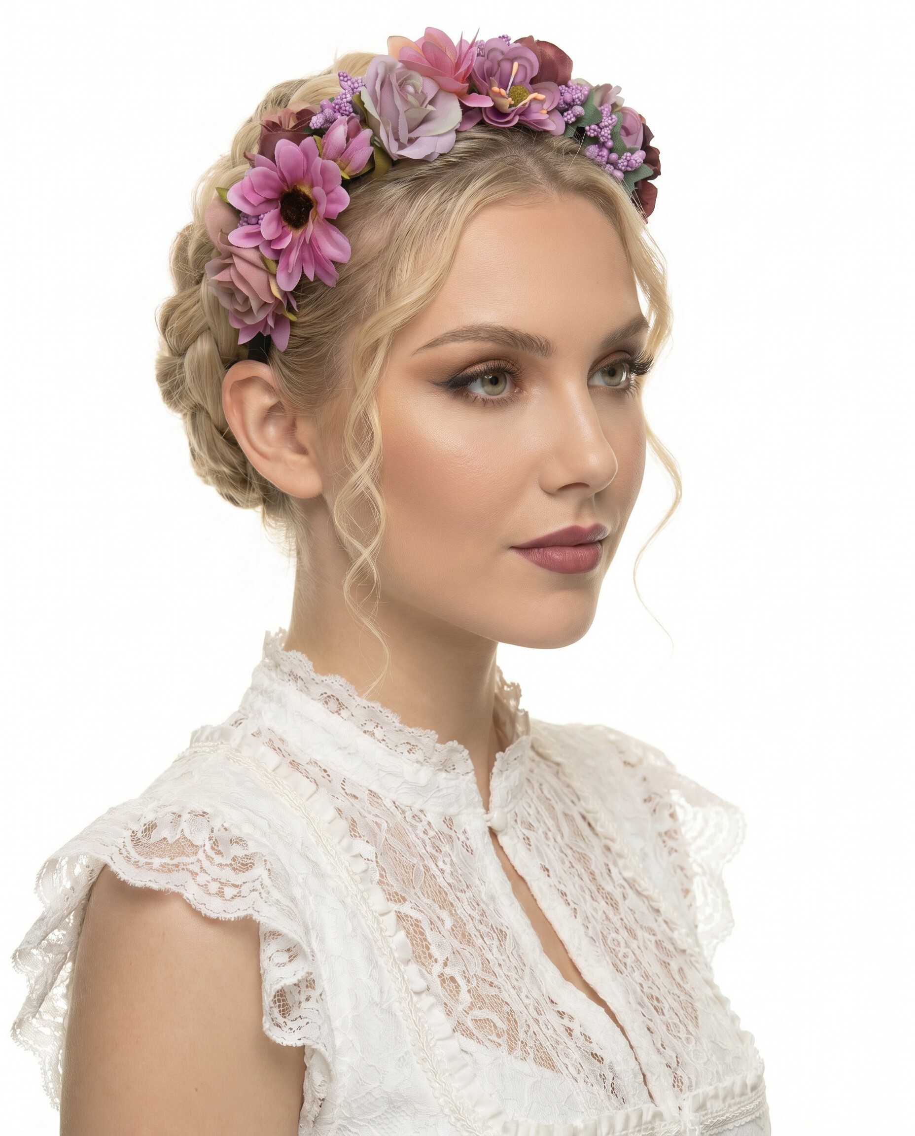 Blumenkranz zum Dirndl - Blumenreif  Haarreif groß