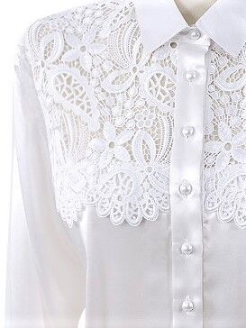 PREMIUM Trachtenbluse Damen 100% Seide festlich Langarm Spitzen Weiß PREMIUM Trachtenbluse Damen 100% Seide festlich Langarm Spitzen Weiß
