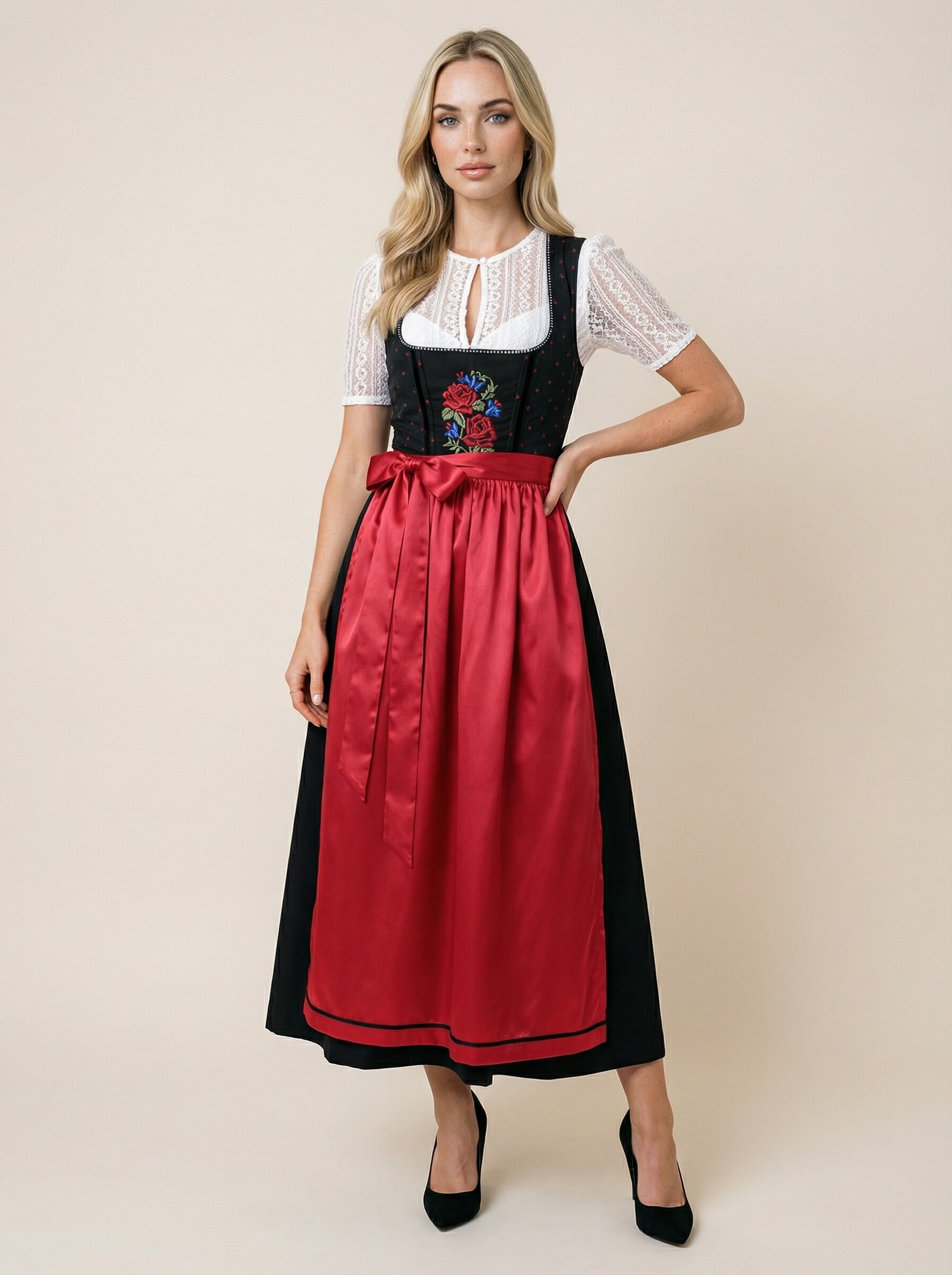 Giacomelli Trachten Valentina Midi-Dirndl mit Seidenschürze Giacomelli Trachten Valentina Midi-Dirndl mit Seidenschürze