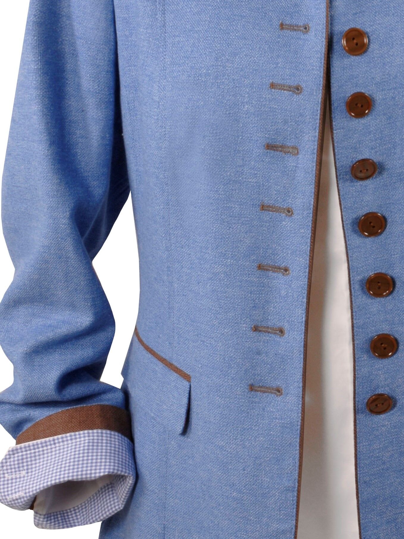 PREMIUM Trachtenblazer Gehrock Damen  Leinenblazer Blau PREMIUM Trachtenblazer Gehrock Damen  Leinenblazer Blau