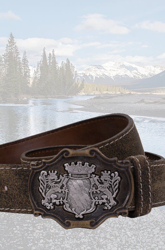 Trachtengürtel Herren Braun/antik Bayern-Wappen Trachtengürtel Herren Braun/antik Bayern-Wappen