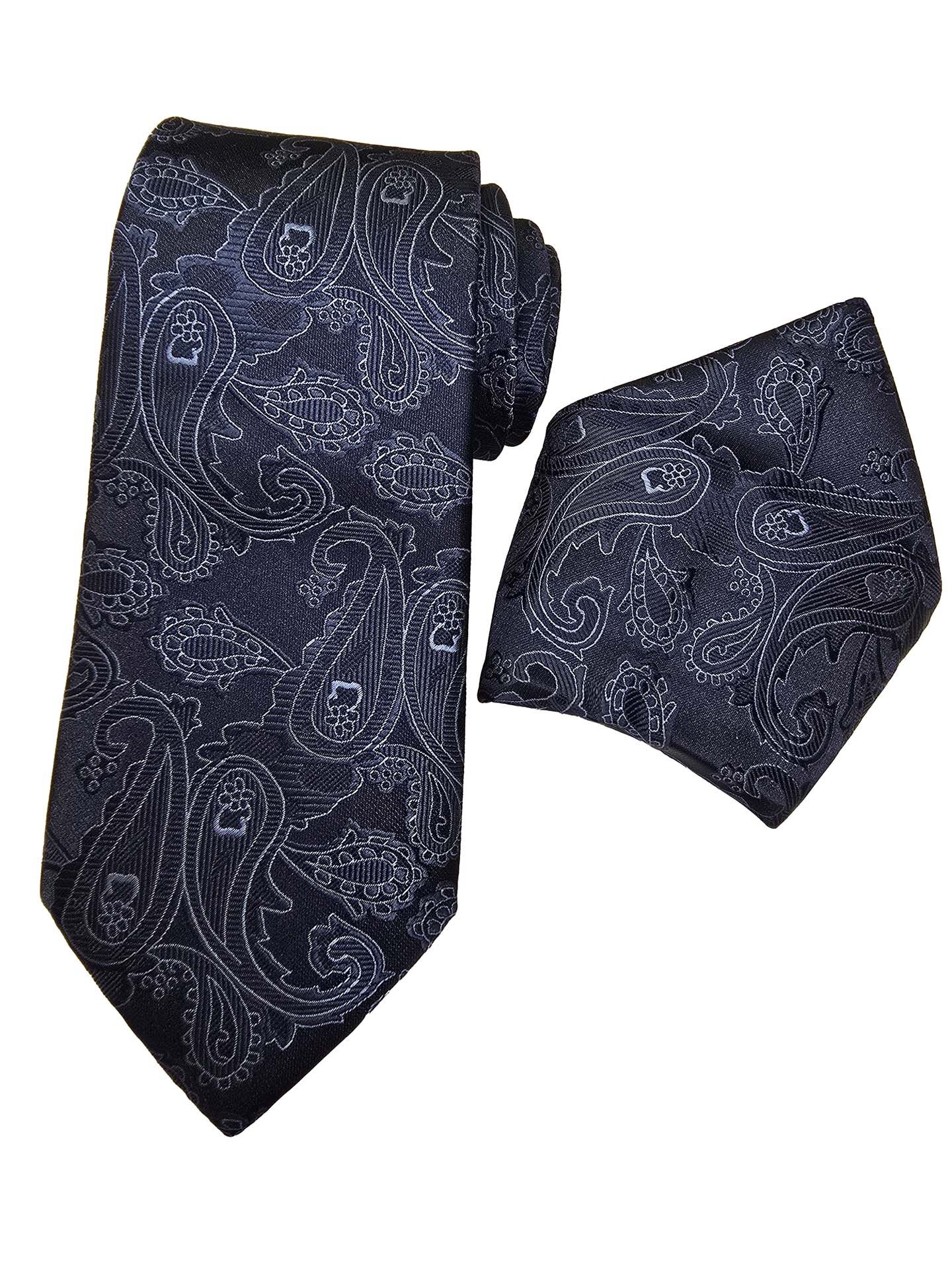 Trachtenkrawatte Paisley 100% Seide 2-tlg. Set festlich + Einstecktuch 