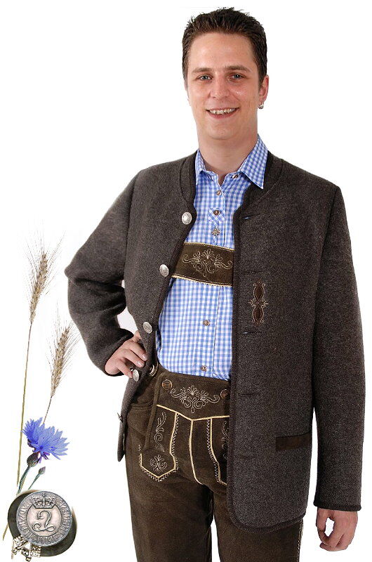 PREMIUM Trachtenjanker Walkjacke Herren Walkjanker Braun 100% Schurwolle PREMIUM Trachtenjanker Walkjacke Herren Walkjanker Braun 100% Schurwolle