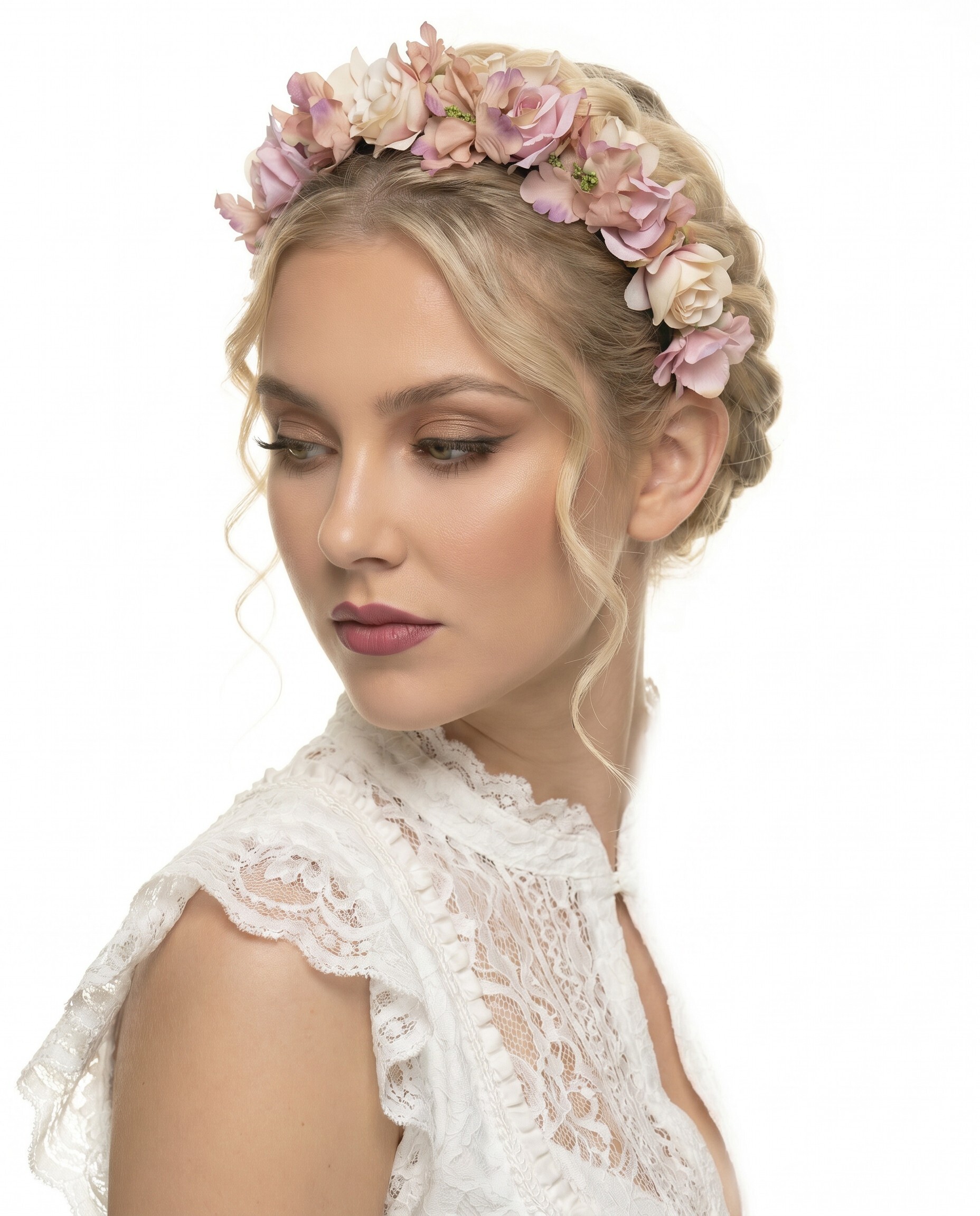 Blumenkranz zum Dirndl - Blumenreif  Haarreif groß
