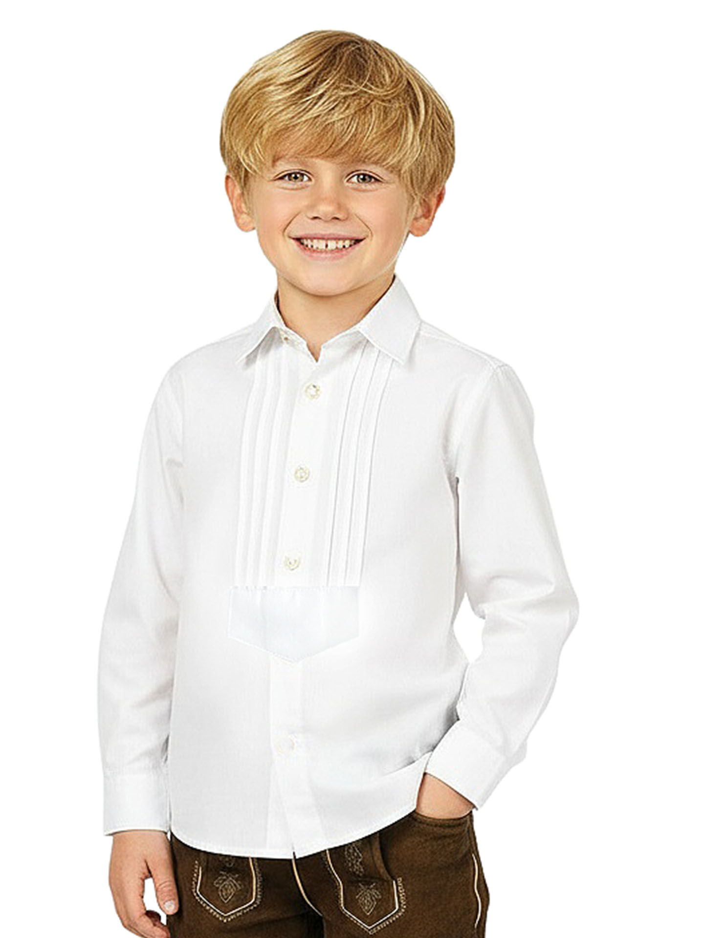 Kinder-Trachtenhemd Weiß Schlupfhemd Hirtenhemd Kinder-Trachtenhemd Weiß Schlupfhemd Hirtenhemd