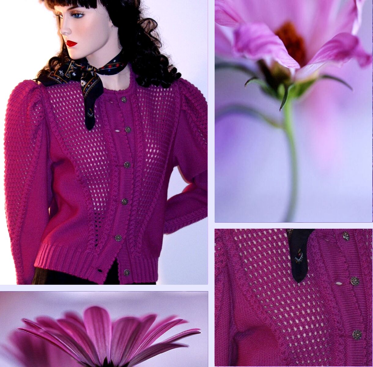 Trachtenstrickjacke Damen Dirndljacke MERINO SCHURWOLLE Violett Cyclam Trachtenstrickjacke Damen Dirndljacke MERINO SCHURWOLLE Violett Cyclam
