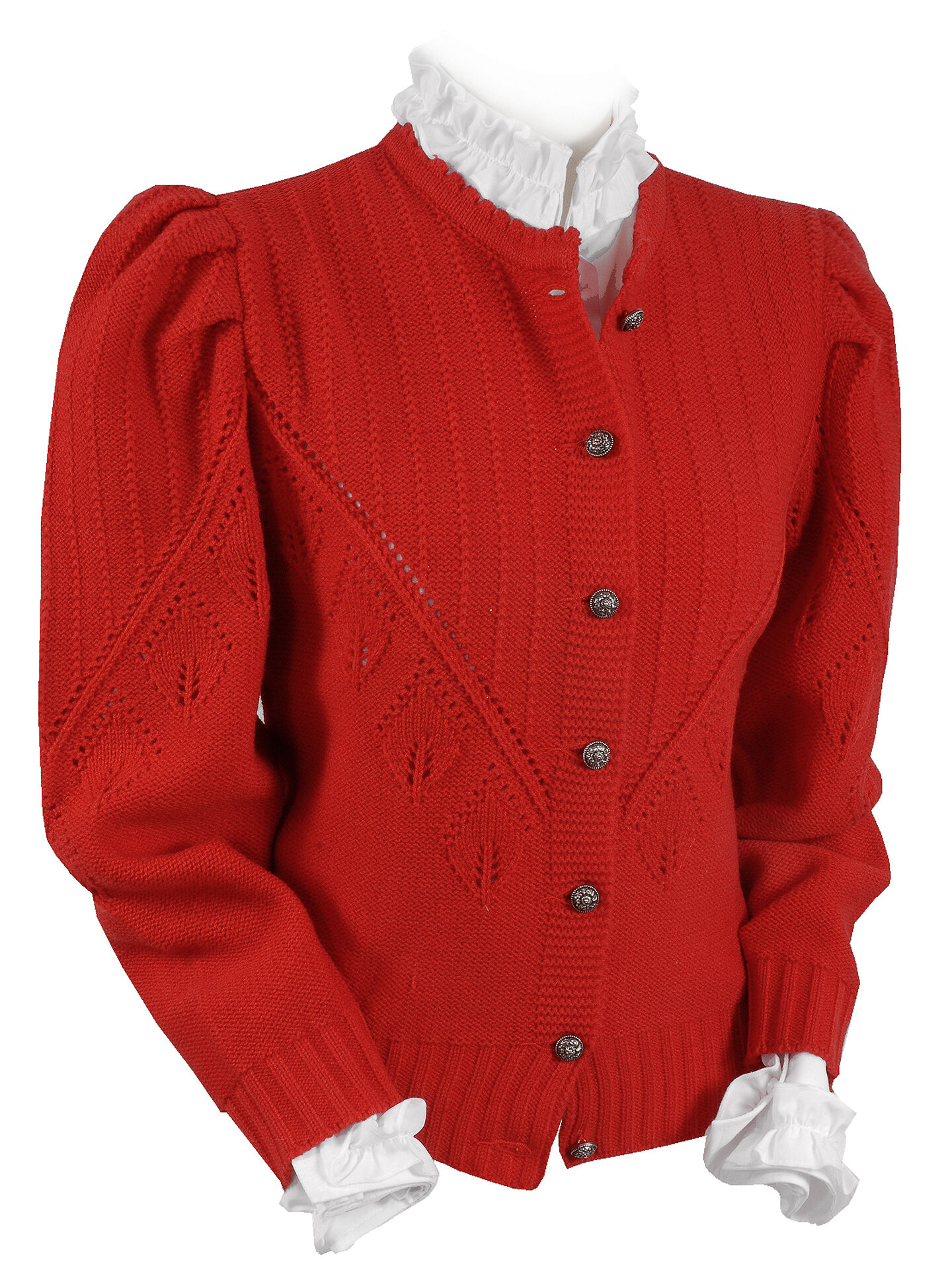 Trachtenstrickjacke Damen Dirndljacke Rot  Trachtenstrickjacke Damen Dirndljacke Rot