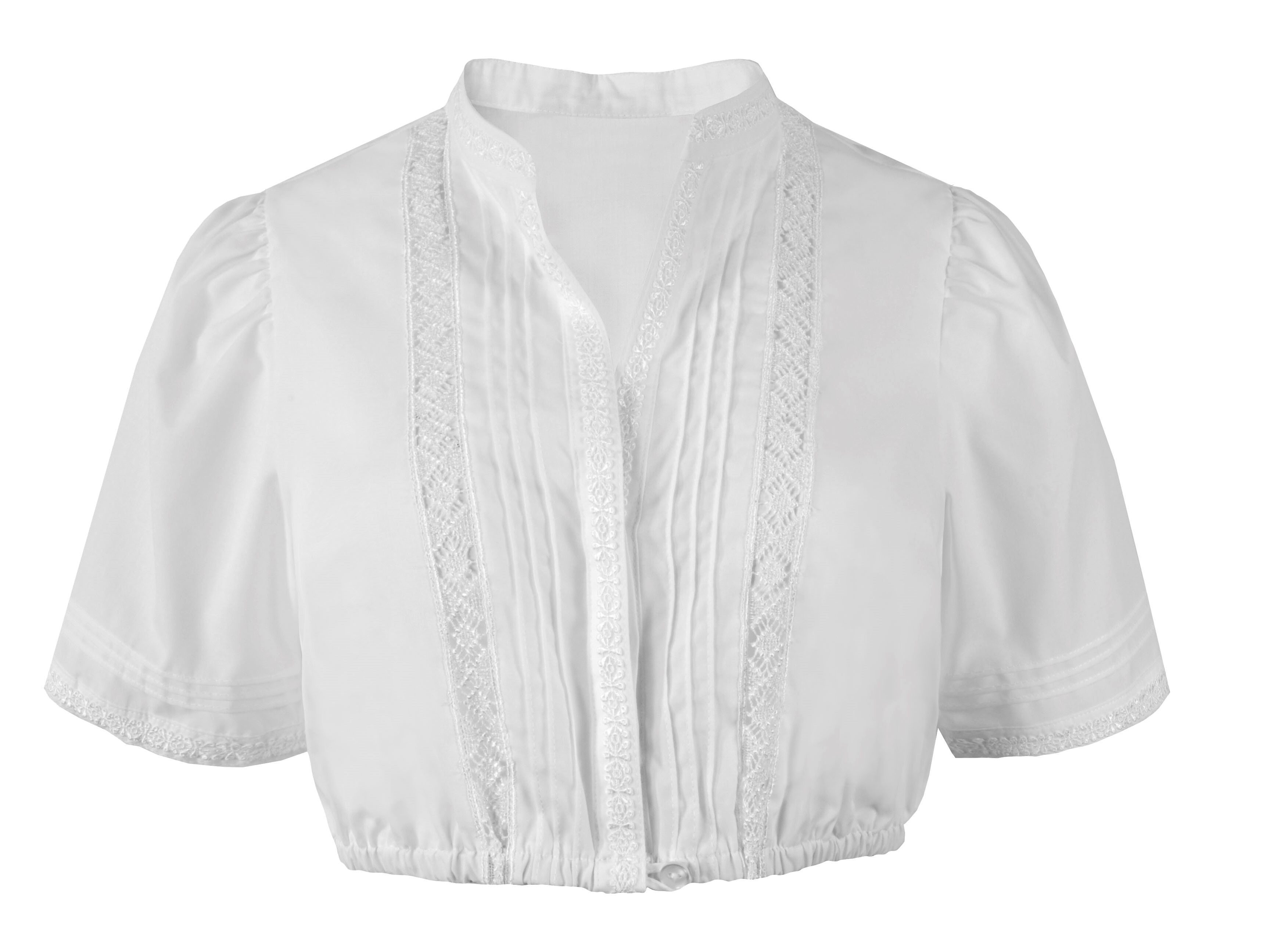 Dirndlbluse Damen 3/4 Arm Langarm hochgeschlossen Stehkragen + Spitze Dirndlbluse Damen 3/4 Arm Langarm hochgeschlossen Stehkragen + Spitze
