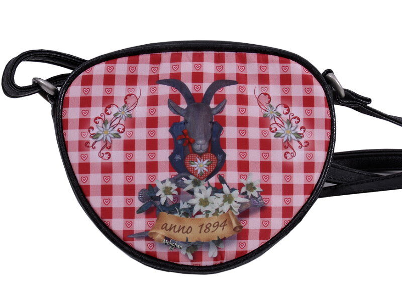 Dirndltasche mit tollem Alpin-Motiv Schwarz/Rot Dirndltasche mit tollem Alpin-Motiv Schwarz/Rot