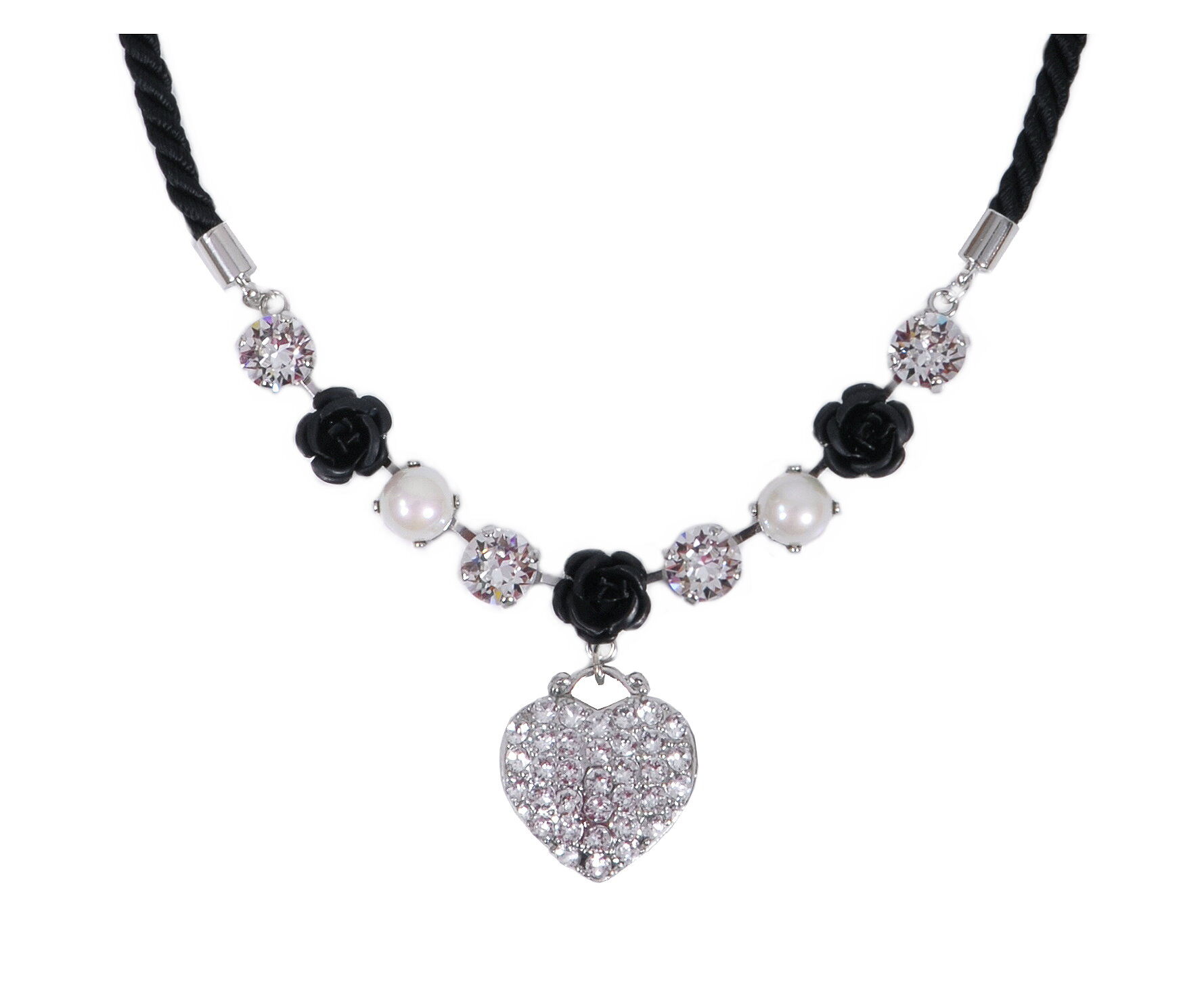 Premium Trachtenkette Herz-Rosen  Swarovski Elements Premium Trachtenkette Herz-Rosen  Swarovski Elements