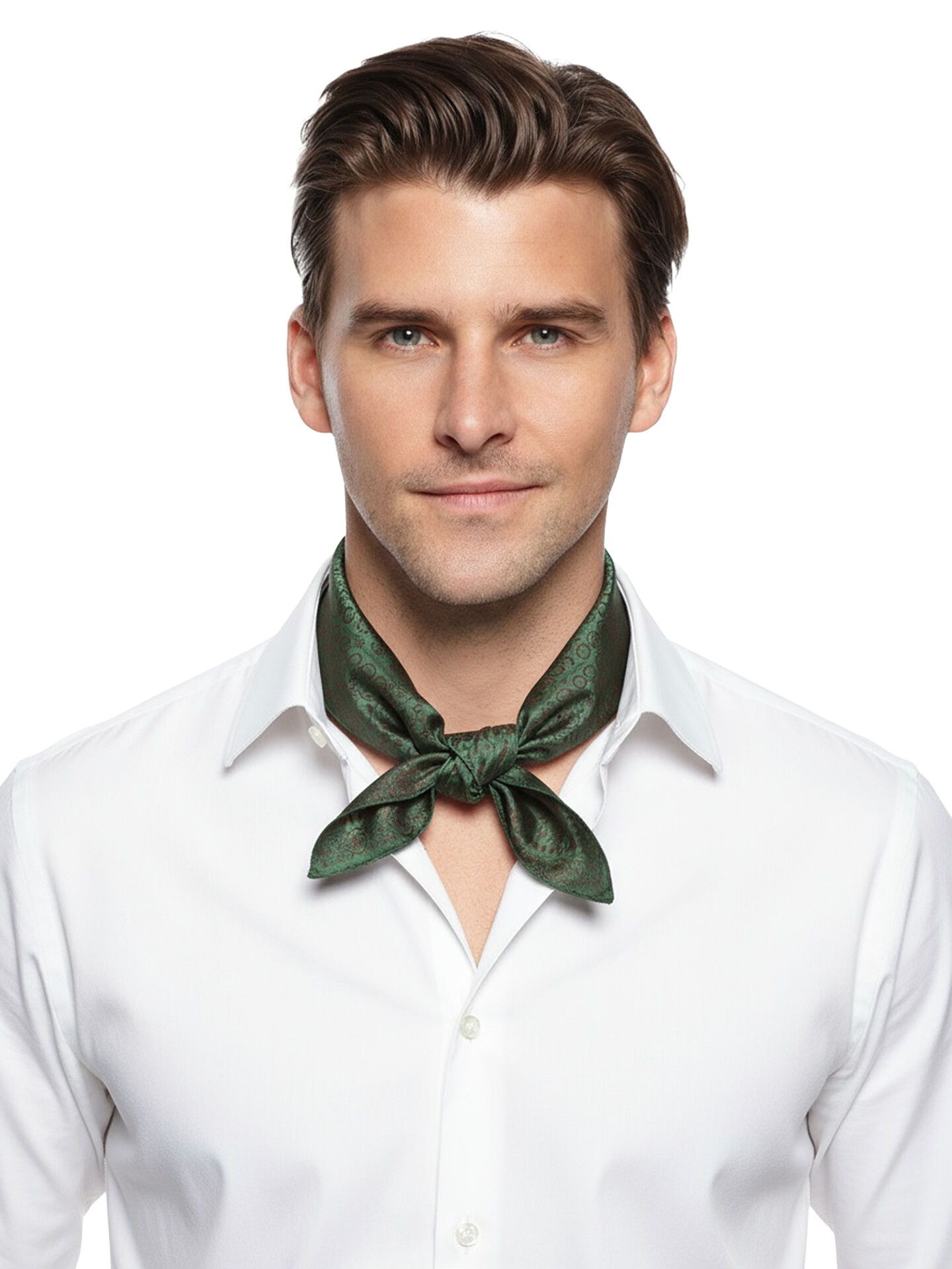 Trachtenhalstuch Nickituch Rot/Schwarz + Tanne 100% Seide