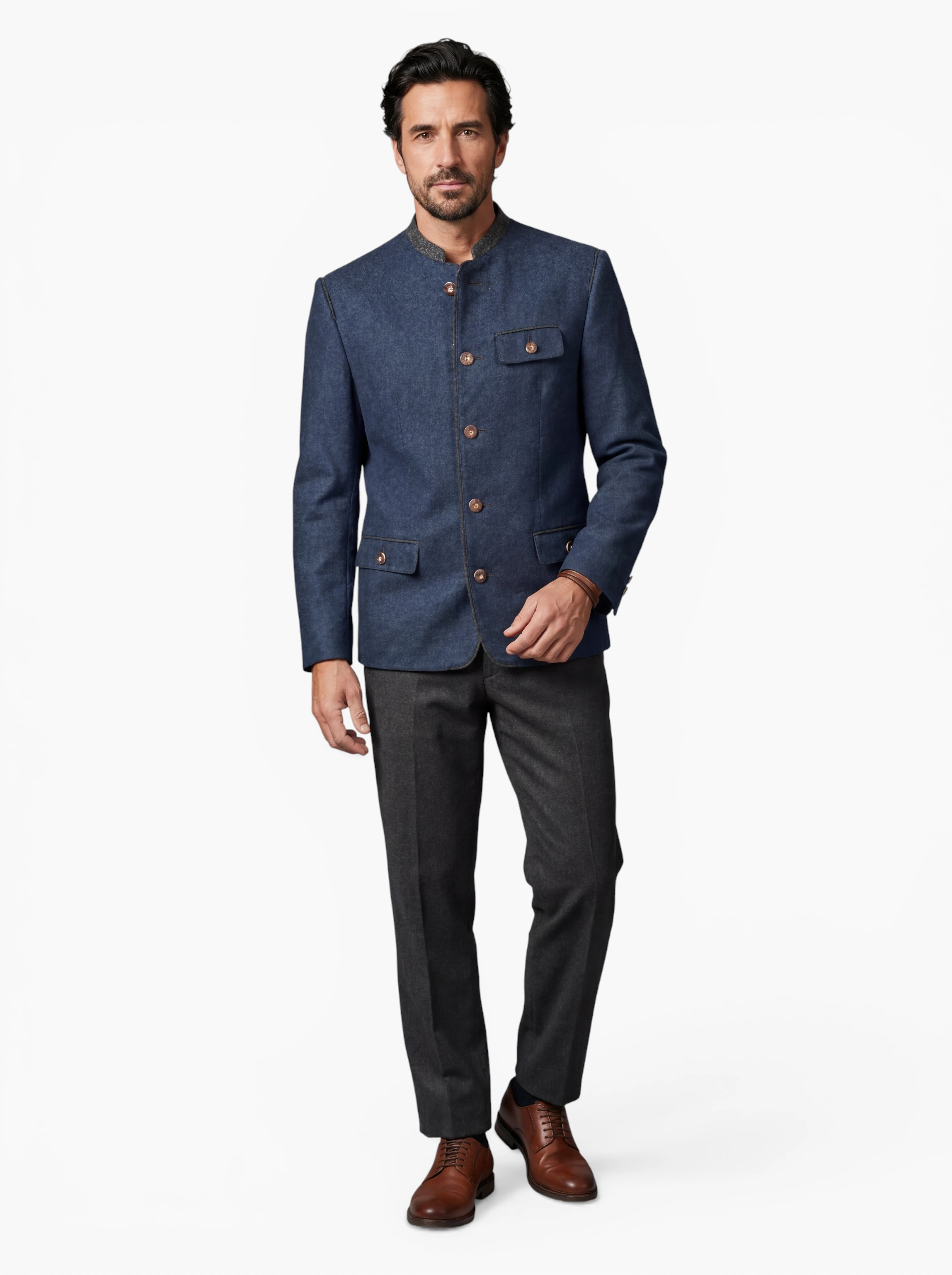 Trachtenjanker Anton – Herren Trachtenblazer in Marineblau aus Wollmix