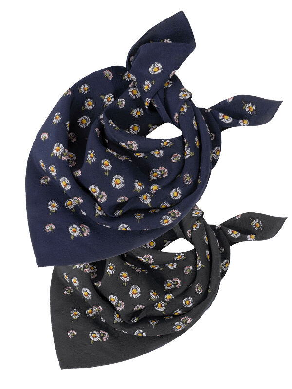 Trachtenhalstuch Nickituch 100% Seide Schwarz + Marine Trachtenhalstuch Nickituch 100% Seide Schwarz + Marine