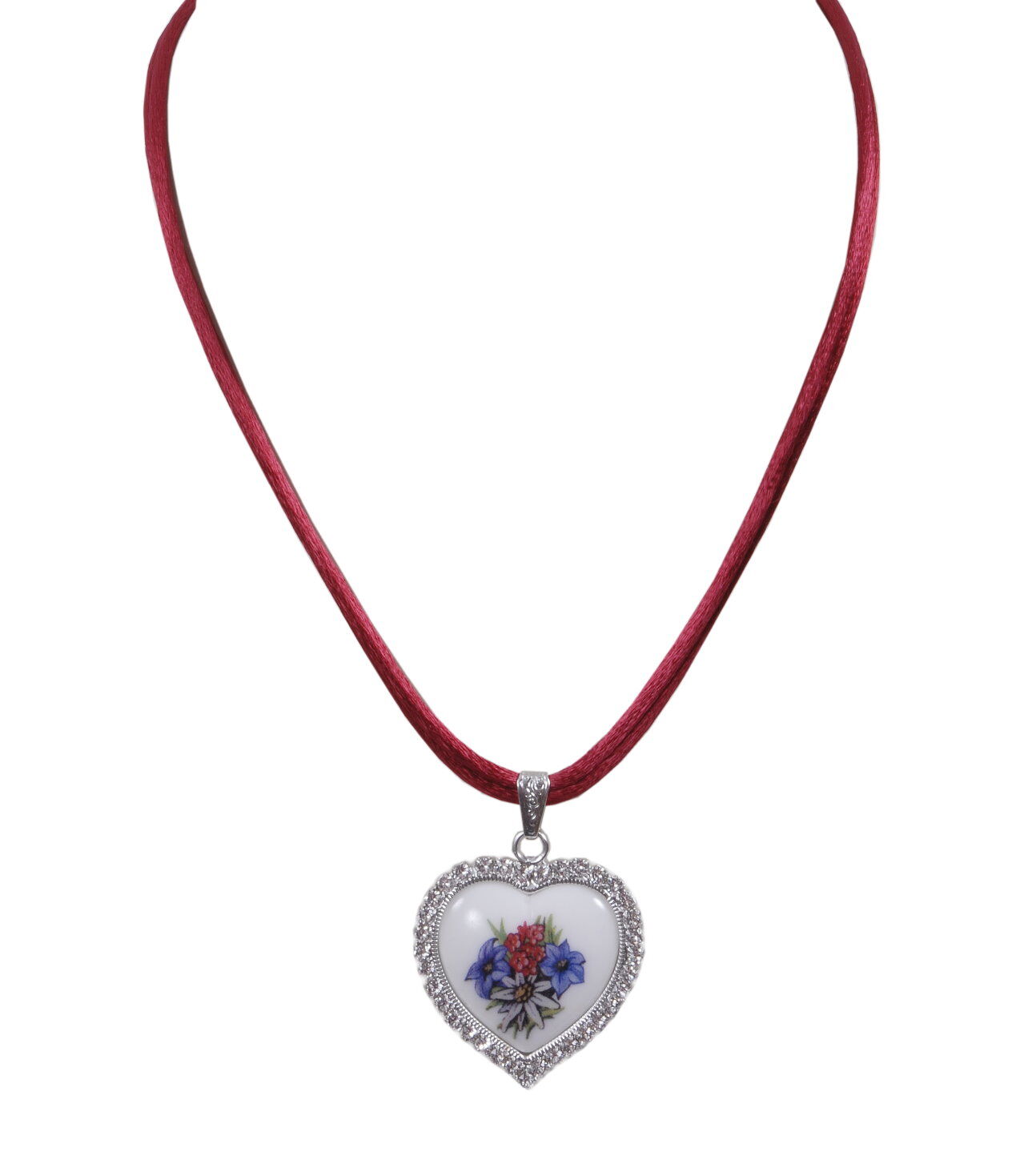 Trachtenkette Herz mit Alpenblumen Trachtenkette Herz mit Alpenblumen