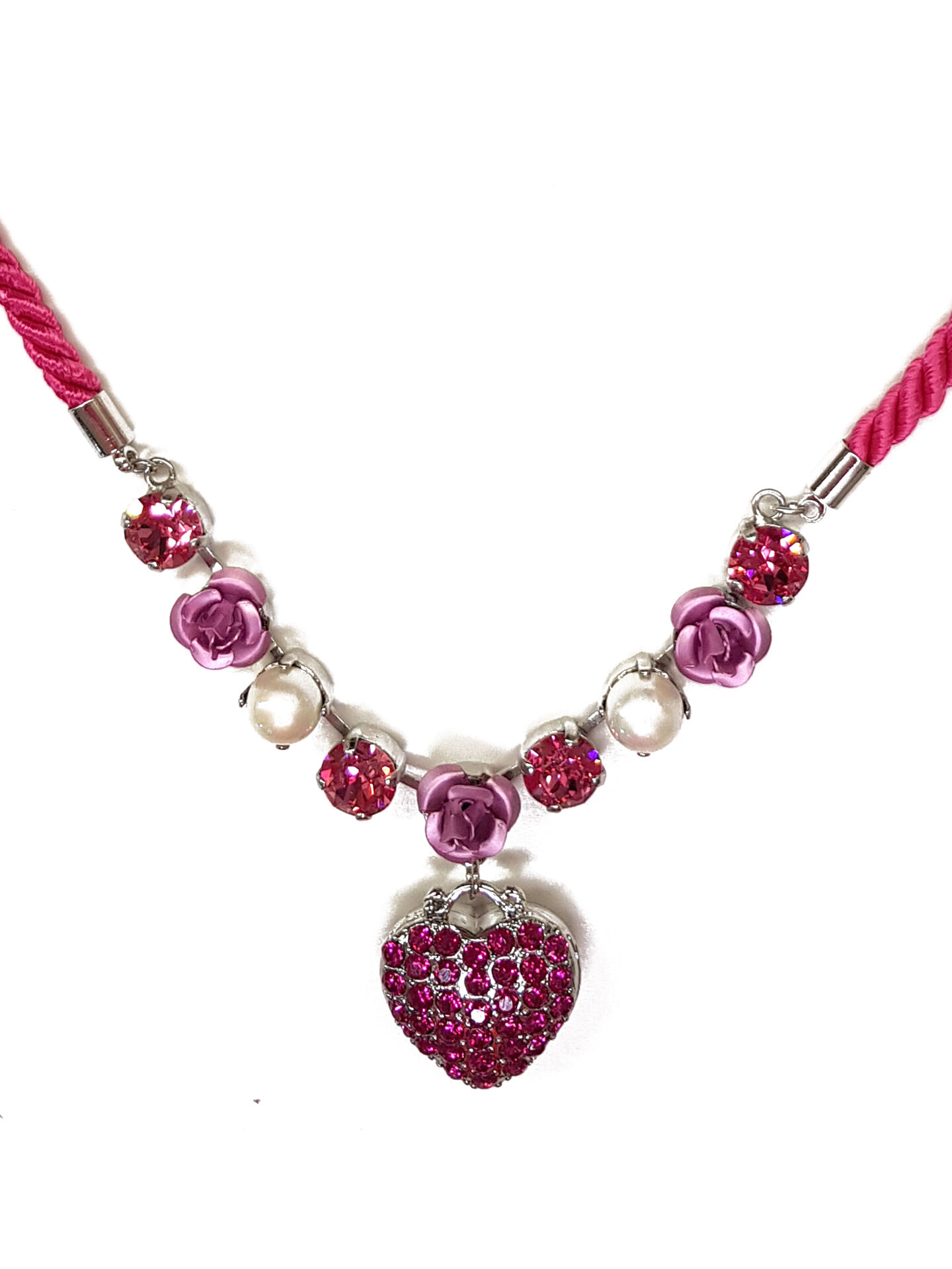 Premium Trachtenkette Herz-Rosen  Swarovski Elements Premium Trachtenkette Herz-Rosen  Swarovski Elements