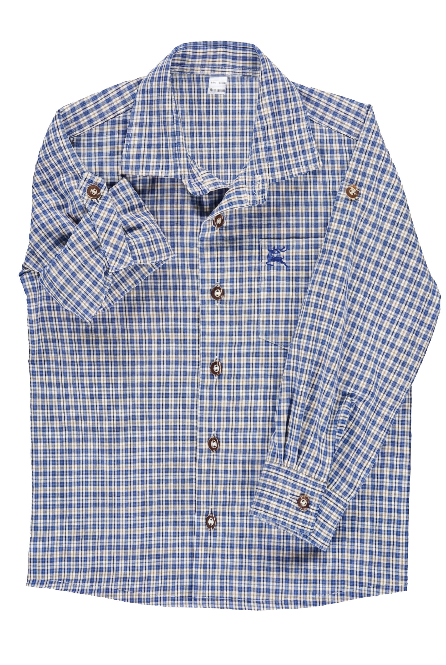 Trachtenhemd Kinder kariert Rot Hirsch Stickerei