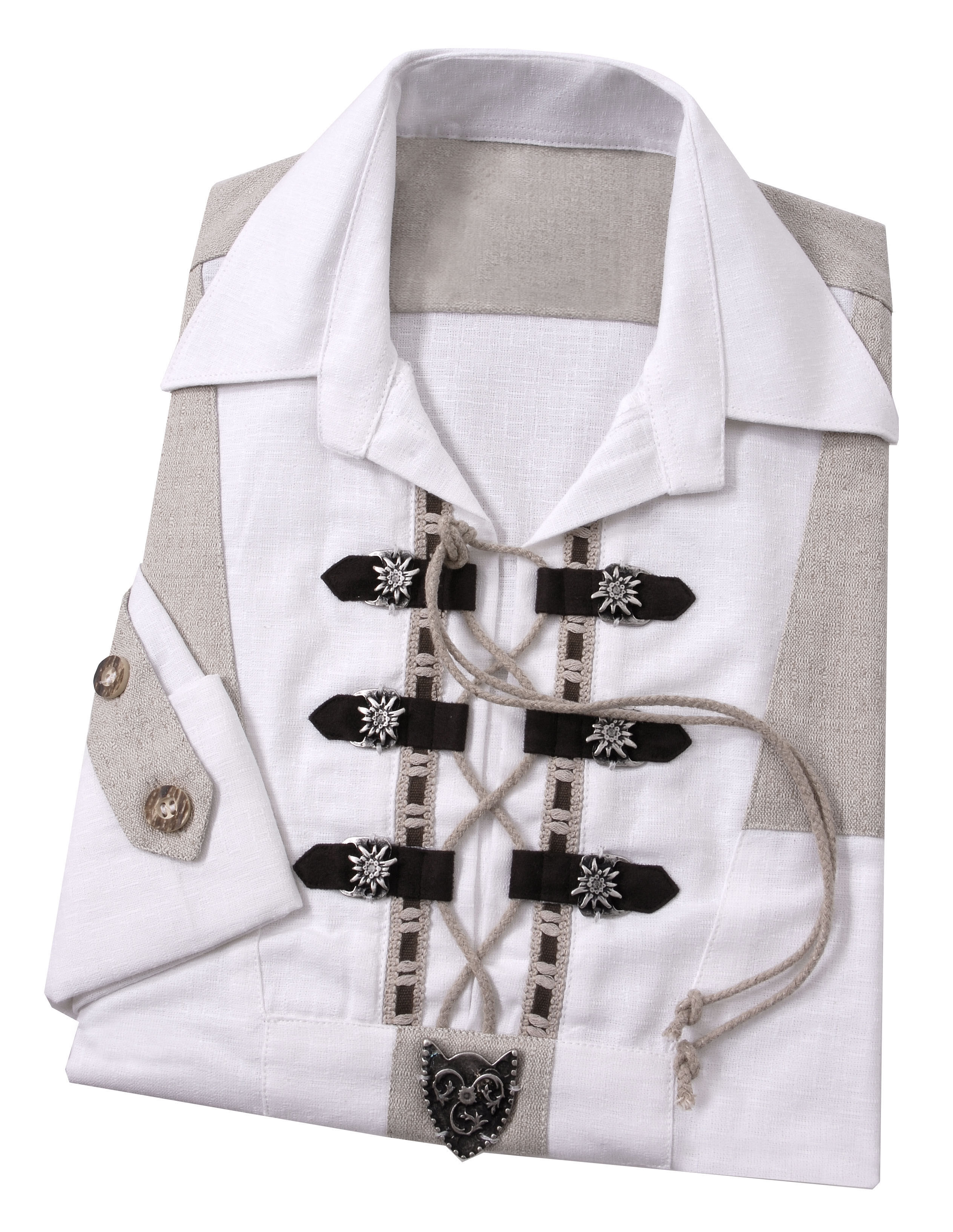 Trachtenhemd Herren Weiß-Beige Schlupfhemd Hirtenhemd Trachtenhemd Herren Weiß-Beige Schlupfhemd Hirtenhemd