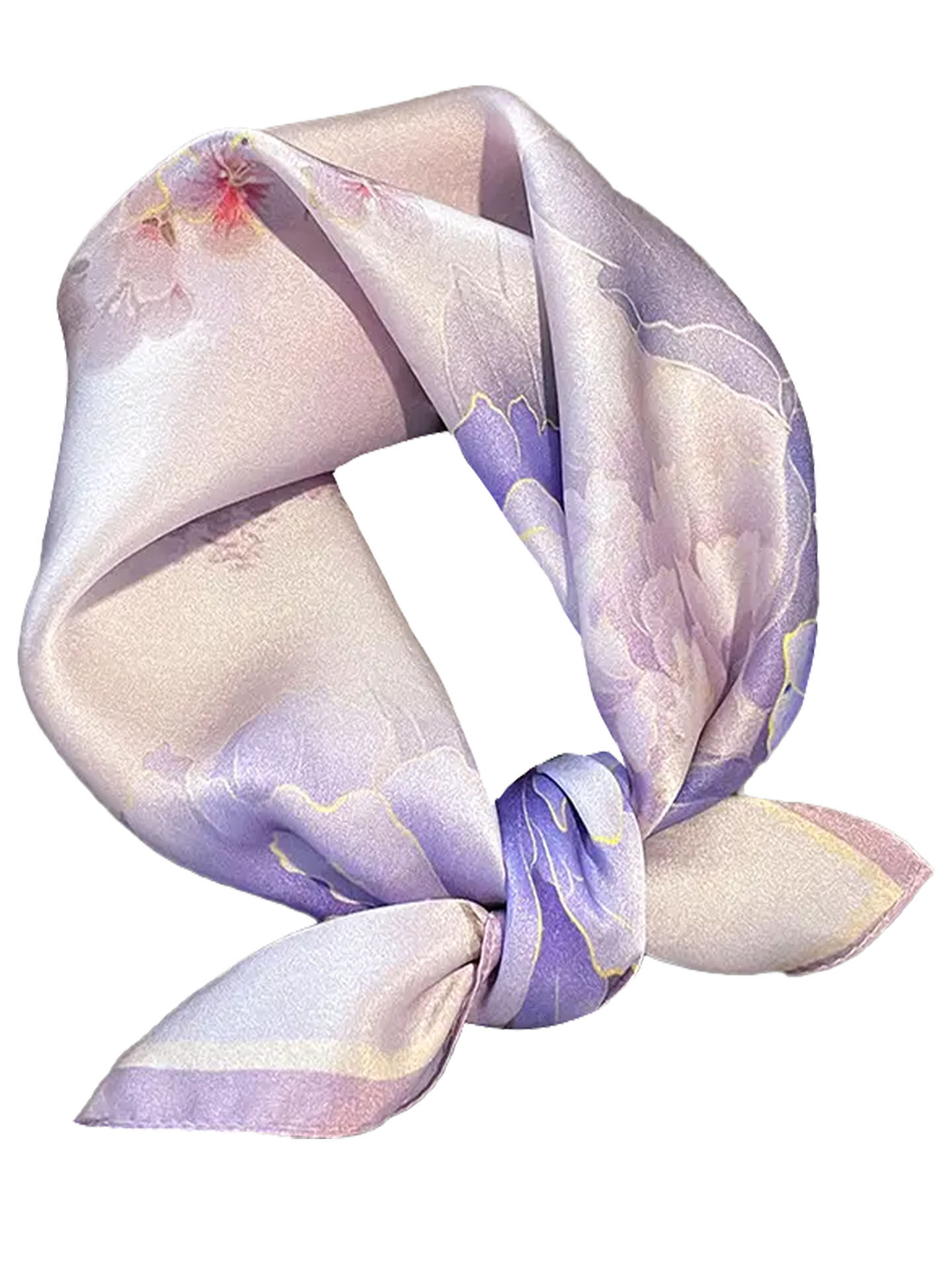 Trachtenhalstuch Seidentuch Nickituch 53x53 100% Seide Blüten Flieder Trachtenhalstuch Seidentuch Nickituch 53x53 100% Seide Blüten Flieder