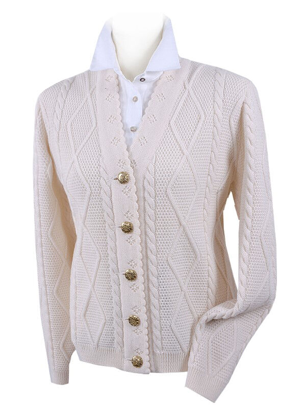 Trachtenstrickjacke Damen Dirndljacke MERINO SCHURWOLLE Creme Natur  Trachtenstrickjacke Damen Dirndljacke MERINO SCHURWOLLE Creme Natur
