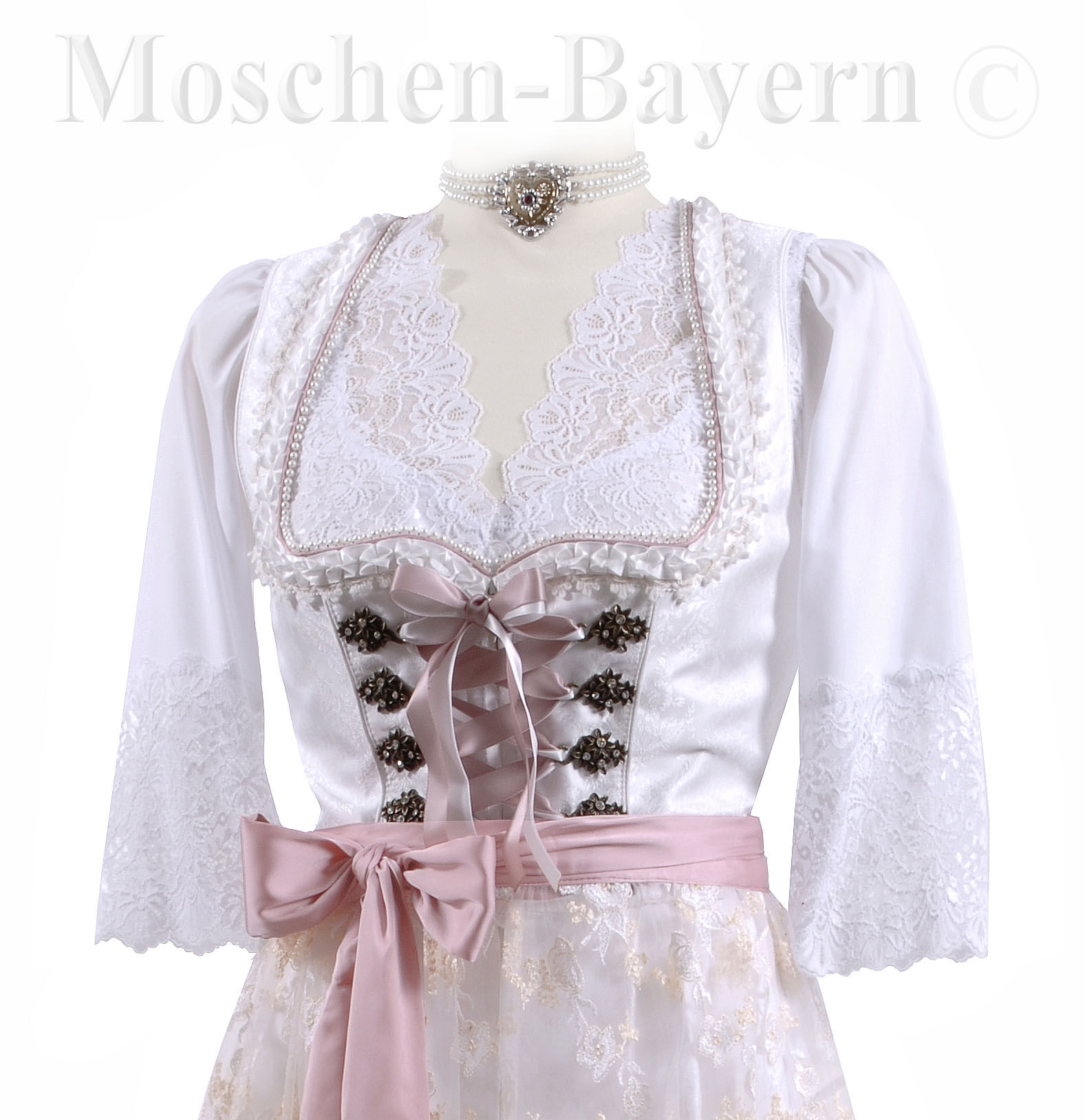 Edles Hochzeitsdirndl Brautdirndl Creme festlich Dirndl lang Edles Hochzeitsdirndl Brautdirndl Creme festlich Dirndl lang