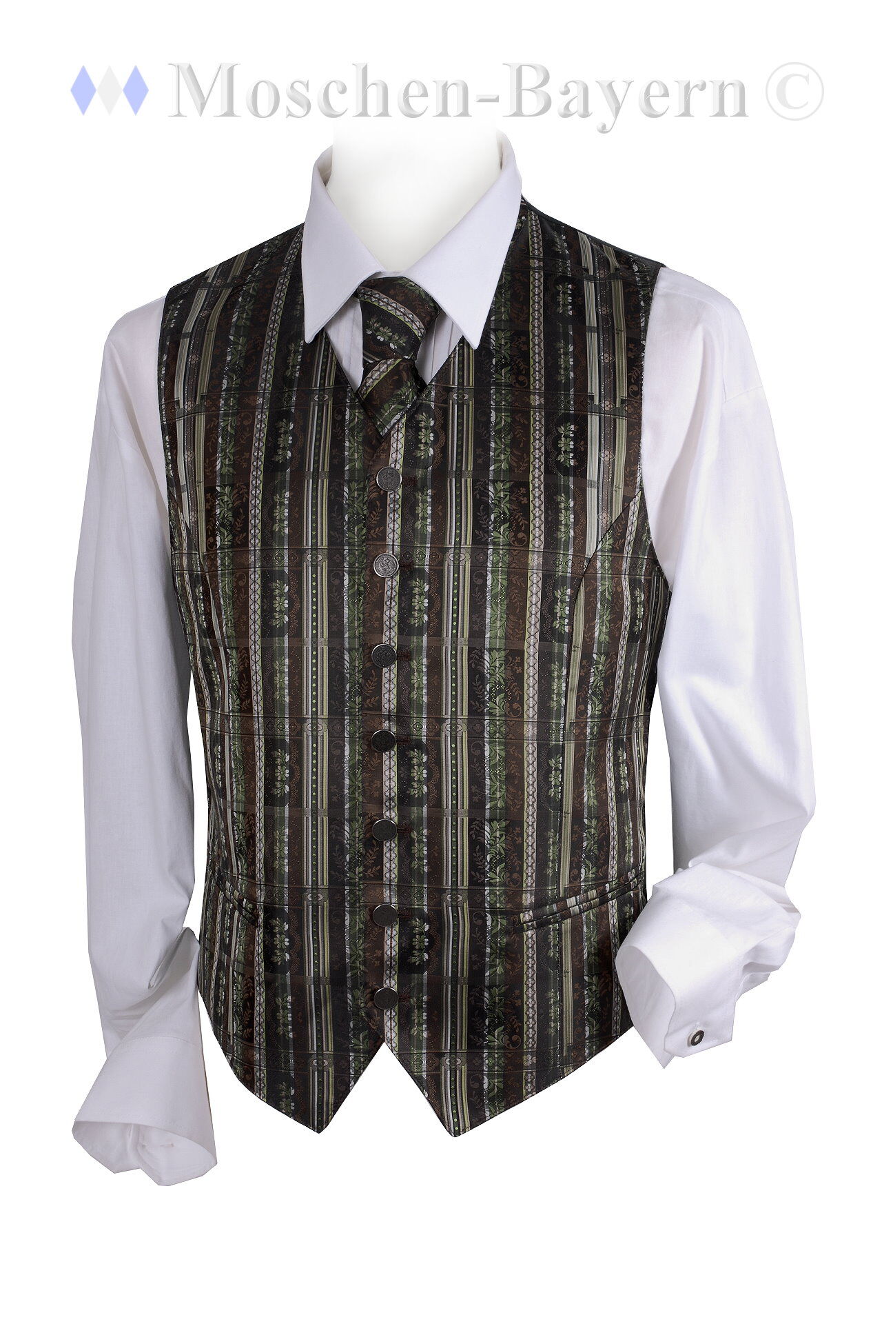PREMIUM Trachtenweste Herren Gilet Anzugweste Braun-Grün FESTLICH PREMIUM Trachtenweste Herren Gilet Anzugweste Braun-Grün FESTLICH