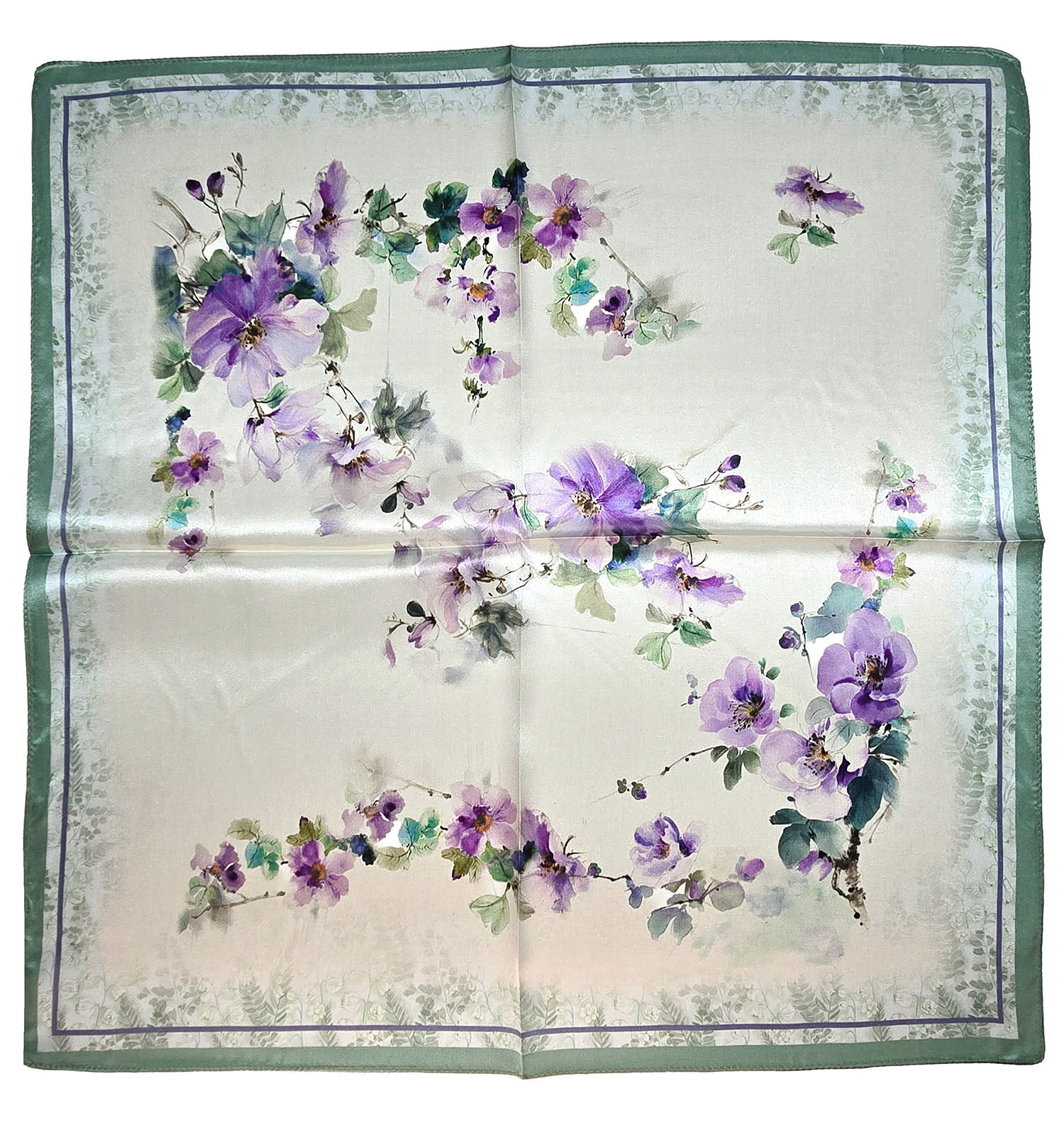 Seidenhalstuch Hibiskus Damen Nickituch 100% Seide Violett