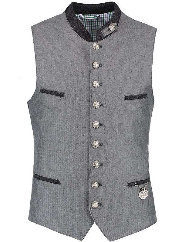 PREMIUM Trachtenweste Herrenweste Gilet Silbergrau FESTLICH PREMIUM Trachtenweste Herrenweste Gilet Silbergrau FESTLICH