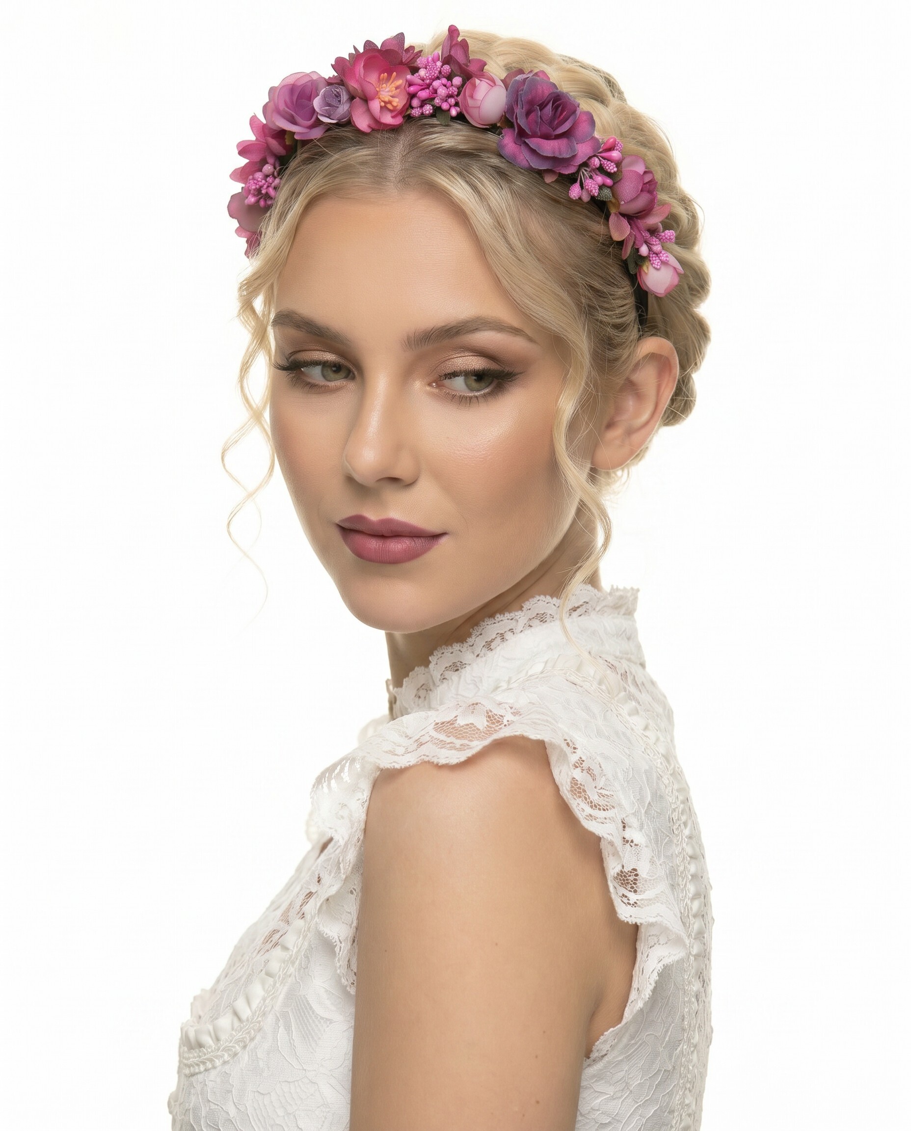 Blumenkranz zum Dirndl - Blumenreif  Haarreif groß