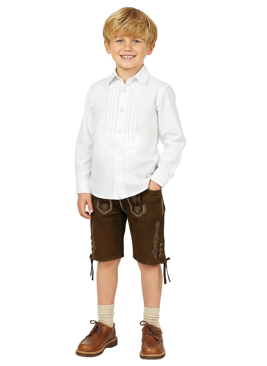 Kinder-Trachtenhemd Weiß Schlupfhemd Hirtenhemd