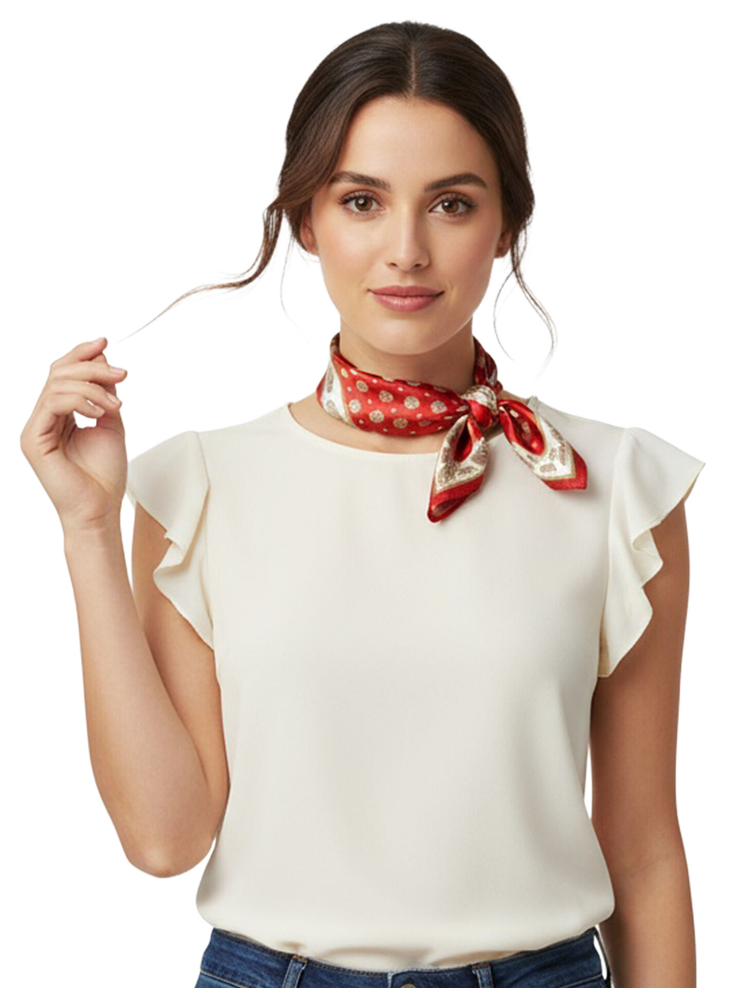 Trachtenhalstuch Seidentuch Damen + Herren Nickituch 100% Seide Rot