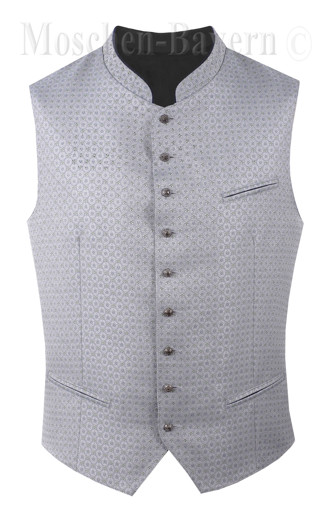 PREMIUM Trachtenweste Herren Hochzeits-Gilet Silber-Blau FESTLICH PREMIUM Trachtenweste Herren Hochzeits-Gilet Silber-Blau FESTLICH