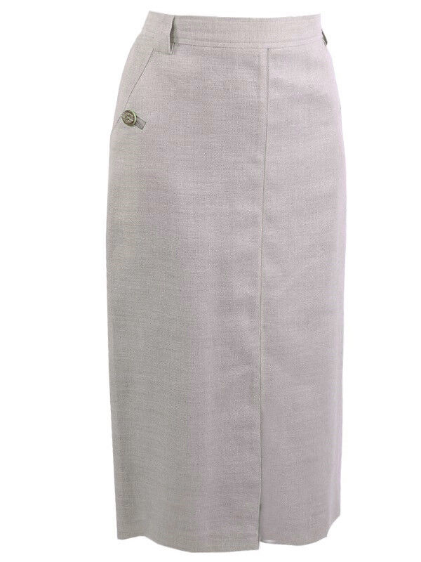 Trachtenrock Damen klassischer Leinenrock Kniebedeckt Beige Trachtenrock Damen klassischer Leinenrock Kniebedeckt Beige