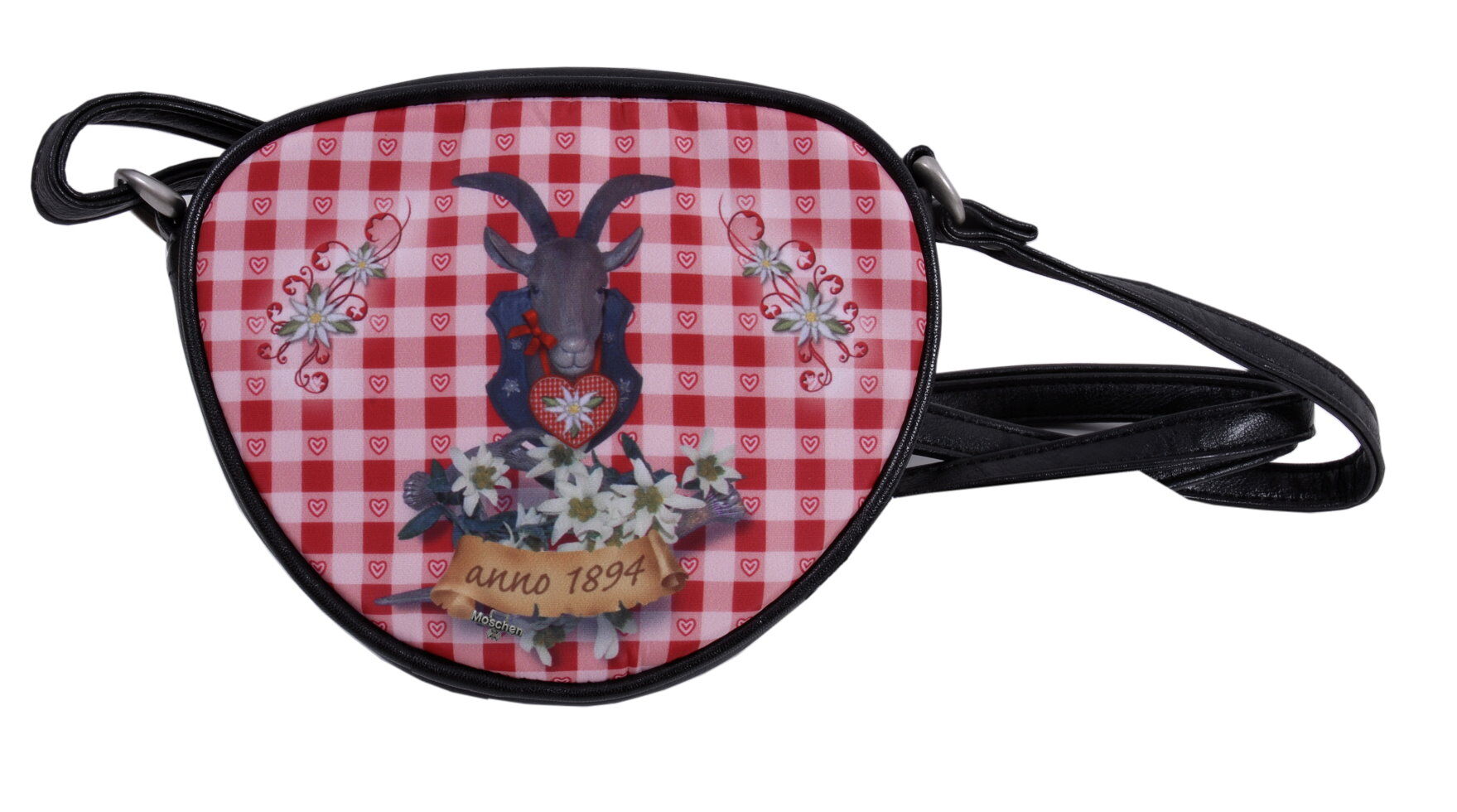 Dirndltasche mit tollem Alpin-Motiv Schwarz/Rot Dirndltasche mit tollem Alpin-Motiv Schwarz/Rot